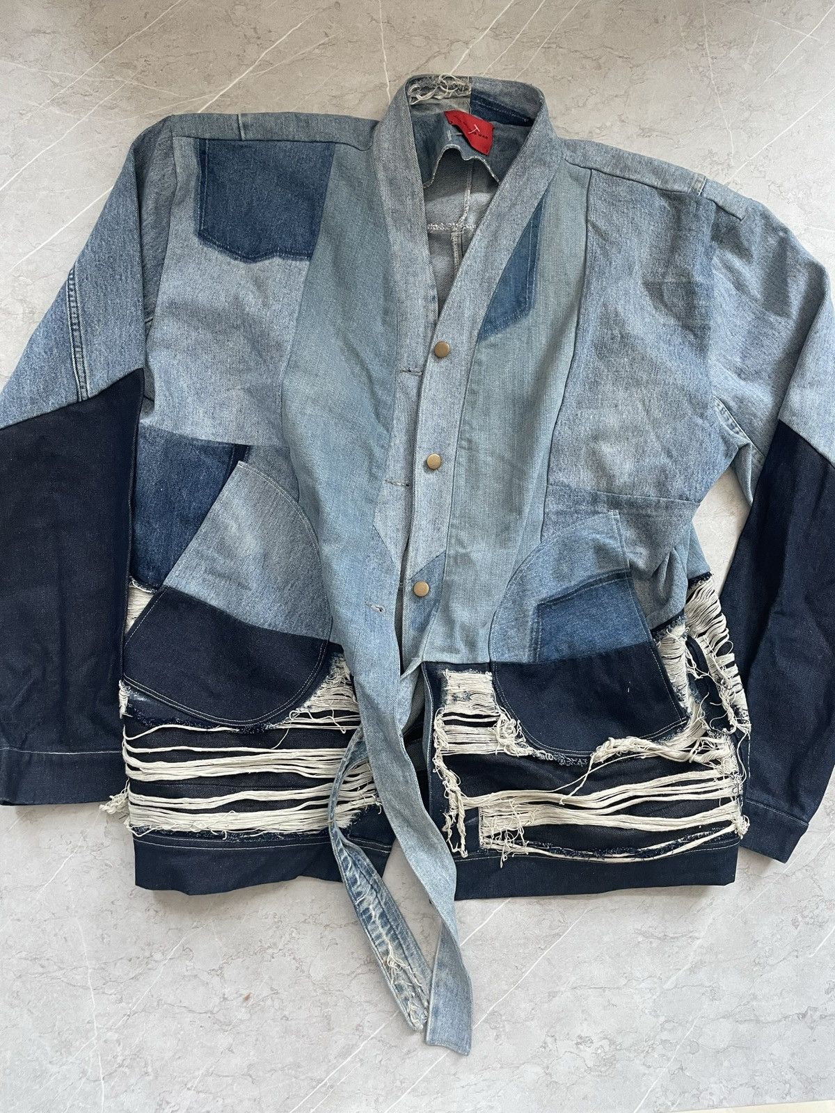Ev Bravado Melded denim robe jacket Size US L / EU 52-54 / 3 - 1 Thumbnail