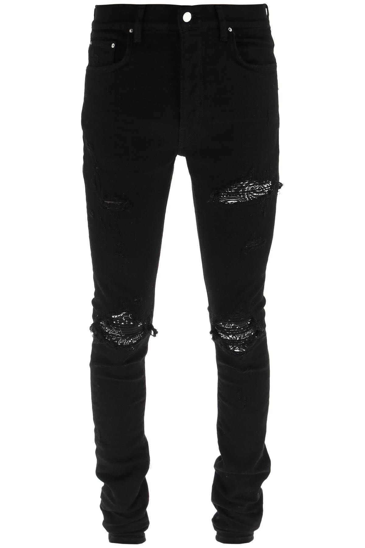 image of Amiri Fw22 Mx1 Bandana Jeans In Black, Men's (Size 30)