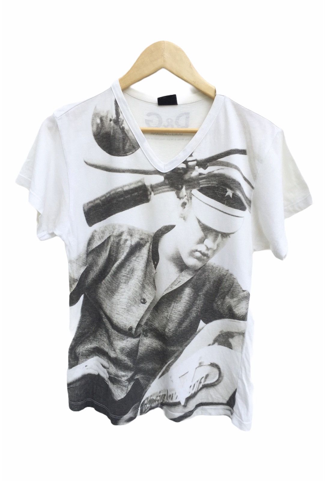 image of Dolce & Gabbana X Elvis Presley T Shirt Size Armpit 17"x25" in White, Men's