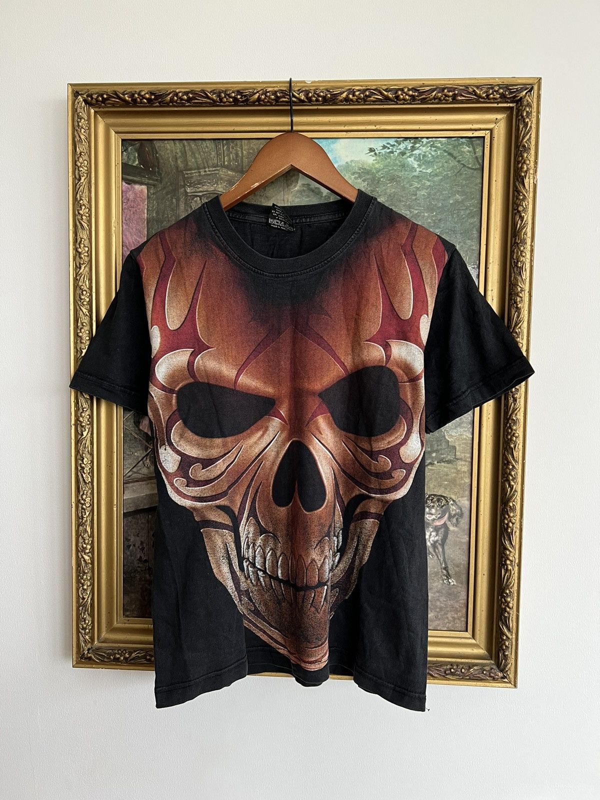 Band Tees Vintage 90s Skull Bones Black Faded Tee (Harley Davidson) Size US S / EU 44-46 / 1 - 1 Thumbnail