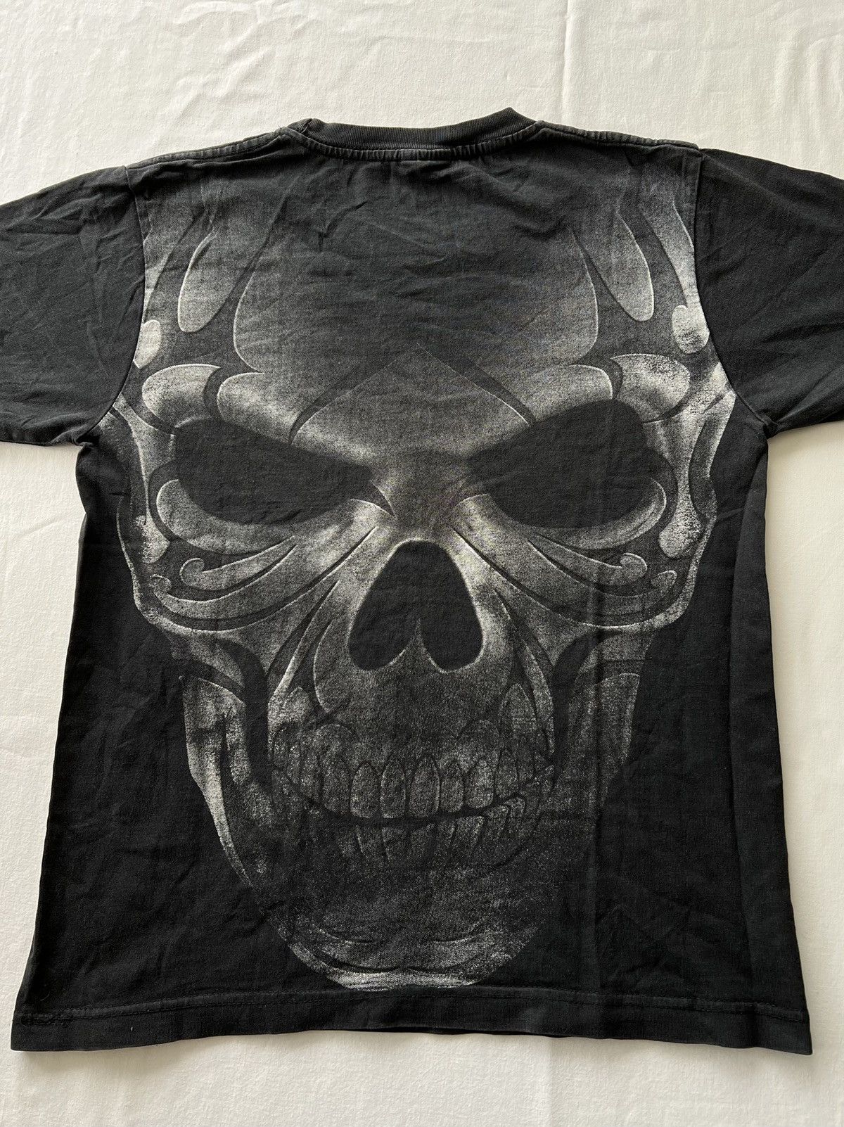 Band Tees Vintage 90s Skull Bones Black Faded Tee (Harley Davidson) Size US S / EU 44-46 / 1 - 10 Thumbnail