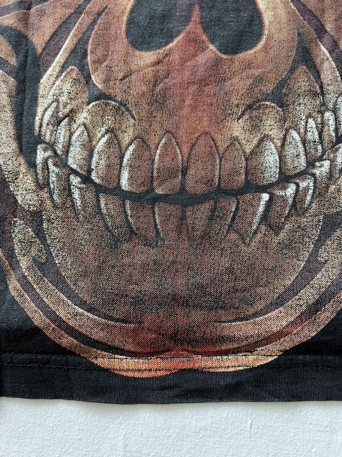 Band Tees Vintage 90s Skull Bones Black Faded Tee (Harley Davidson) Size US S / EU 44-46 / 1 - 5 Thumbnail