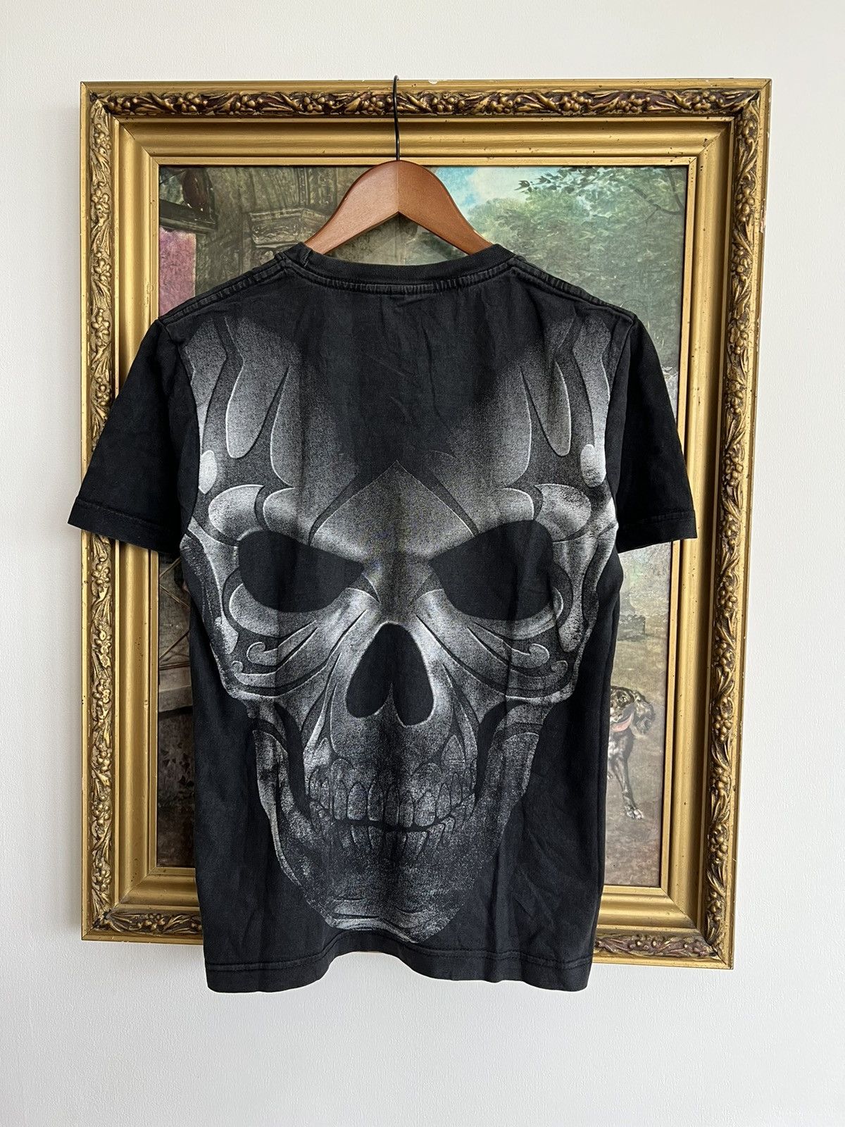 Band Tees Vintage 90s Skull Bones Black Faded Tee (Harley Davidson) Size US S / EU 44-46 / 1 - 2 Thumbnail