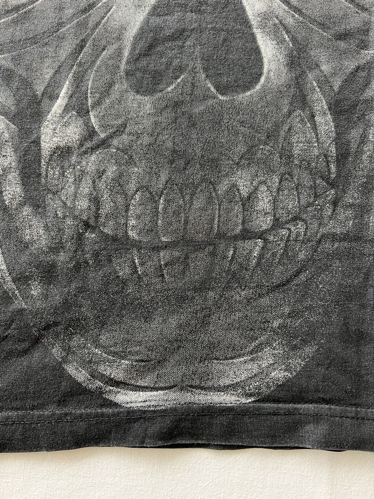 Band Tees Vintage 90s Skull Bones Black Faded Tee (Harley Davidson) Size US S / EU 44-46 / 1 - 12 Thumbnail