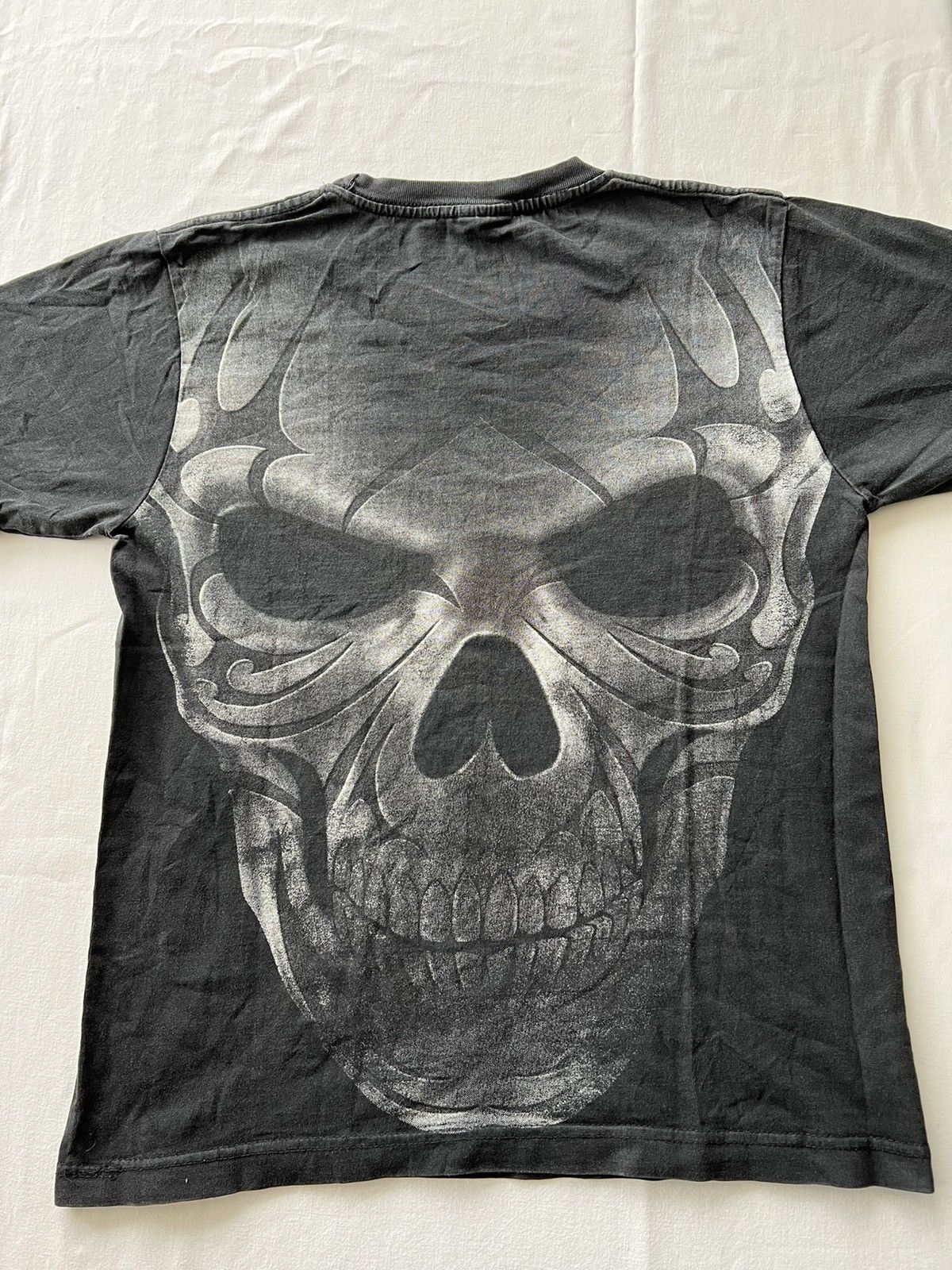 Band Tees Vintage 90s Skull Bones Black Faded Tee (Harley Davidson) Size US S / EU 44-46 / 1 - 9 Thumbnail