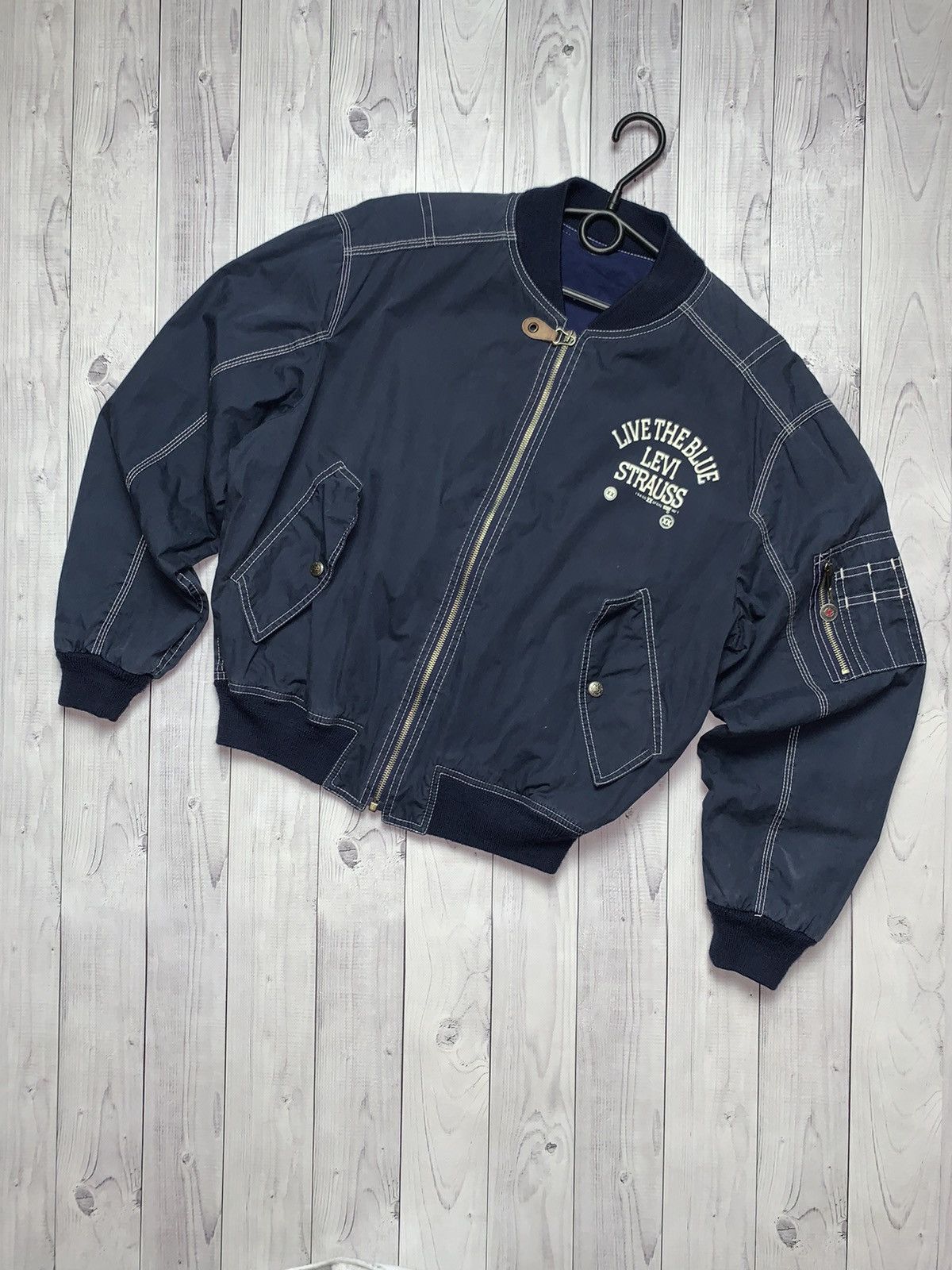 Levi's × Levi's Vintage Clothing × Vintage Vintage Levis Jacket bomber rare size s Live The Blue Size US S / EU 44-46 / 1 - 1 Thumbnail