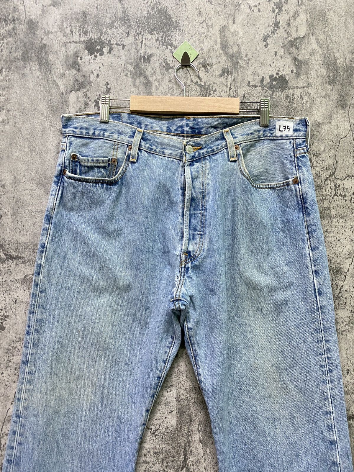 Levi's × Vintage Vintage 90s LEVIS 501 Distressed Jeans - L75 Size US 35 - 3 Thumbnail