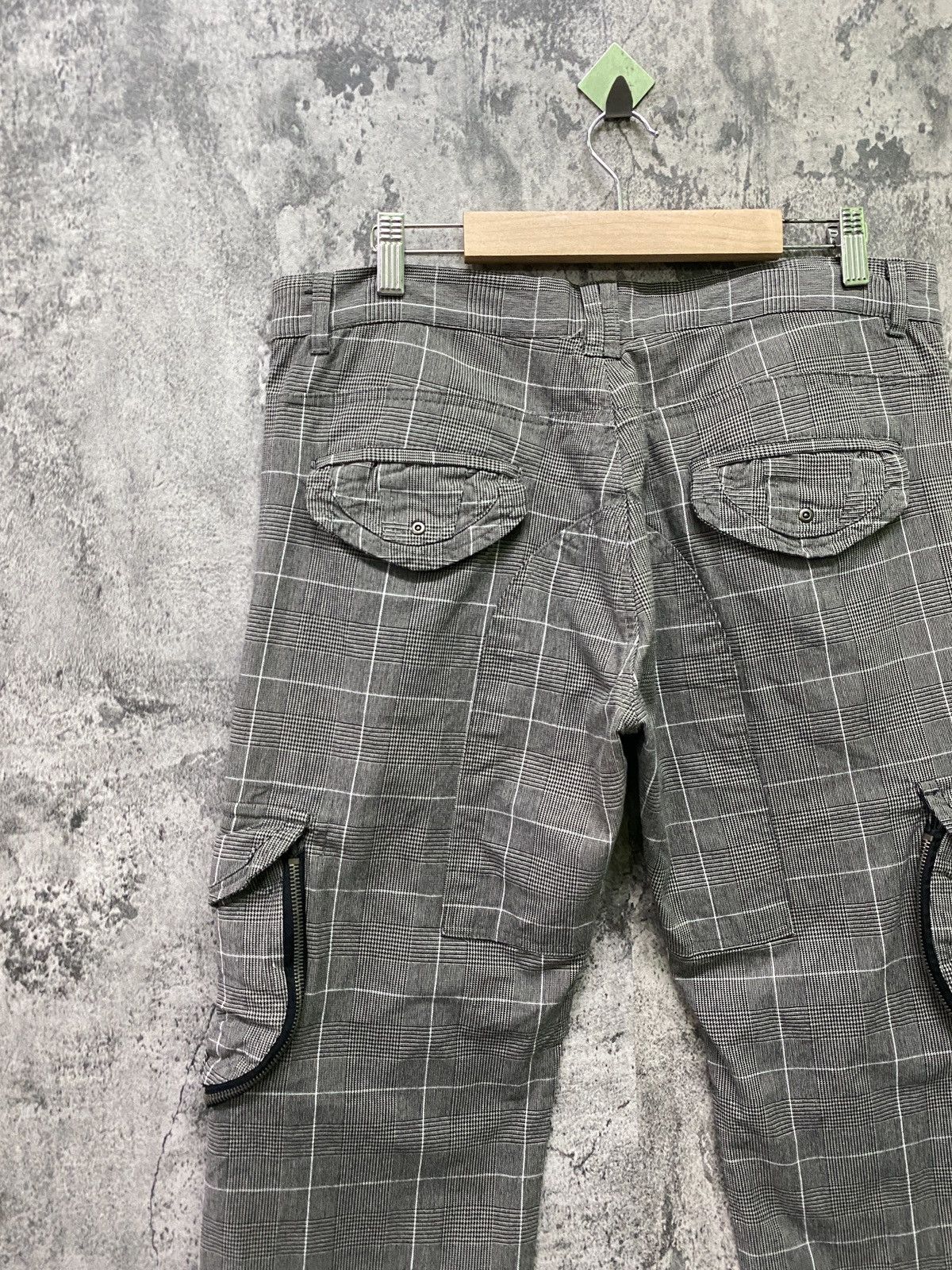 Japanese Brand 31040=SKKONE Cargo Multipocket Checked Bondage Style Pant Size US 34 / EU 50 - 10 Thumbnail