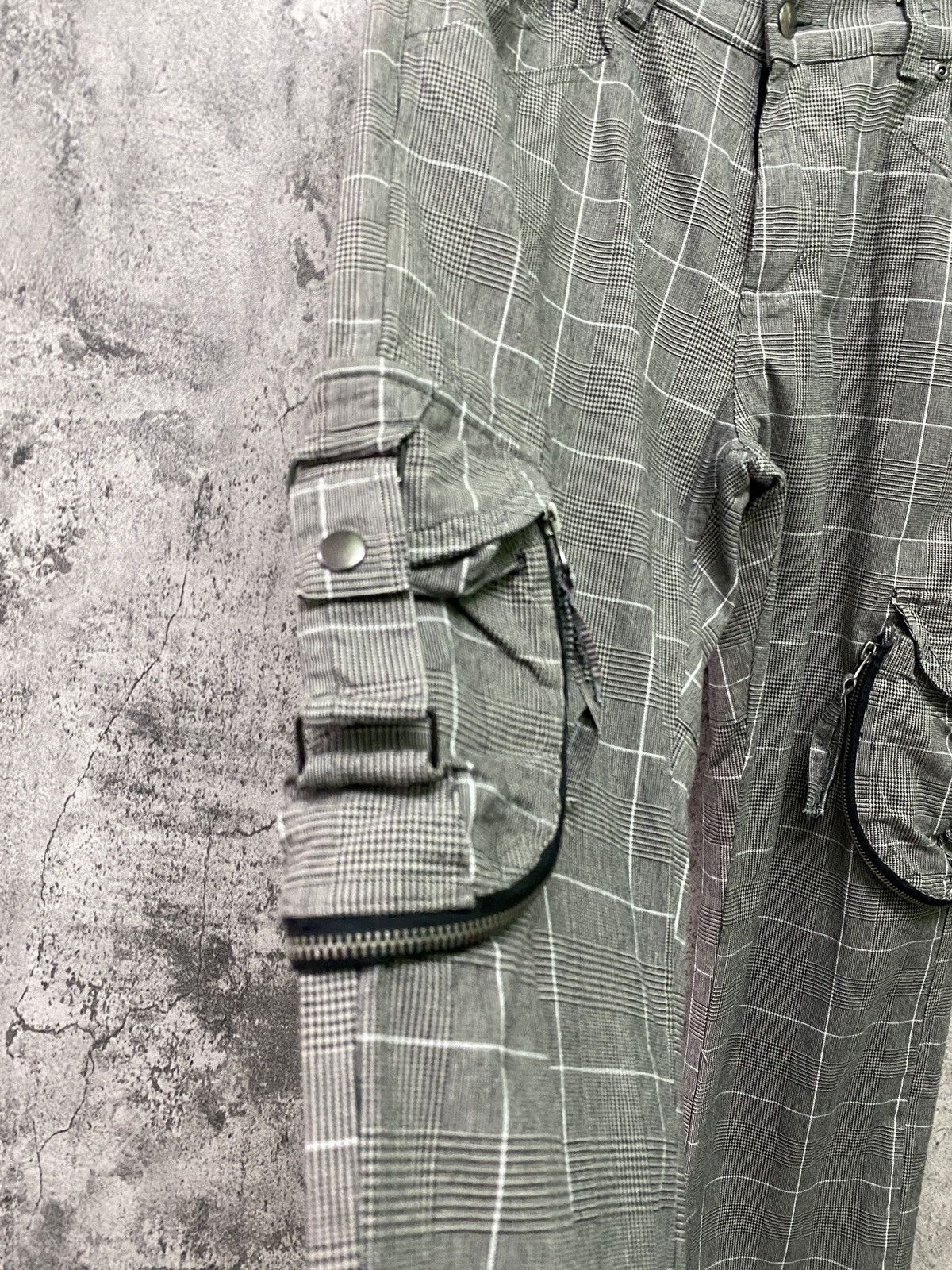 Japanese Brand 31040=SKKONE Cargo Multipocket Checked Bondage Style Pant Size US 34 / EU 50 - 7 Thumbnail