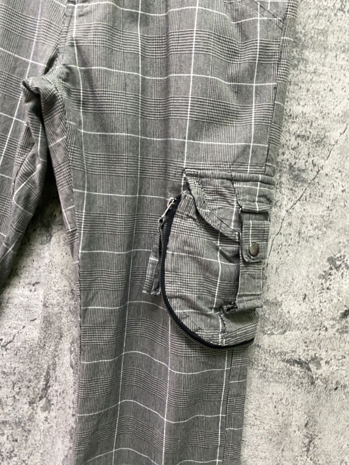 Japanese Brand 31040=SKKONE Cargo Multipocket Checked Bondage Style Pant Size US 34 / EU 50 - 5 Thumbnail