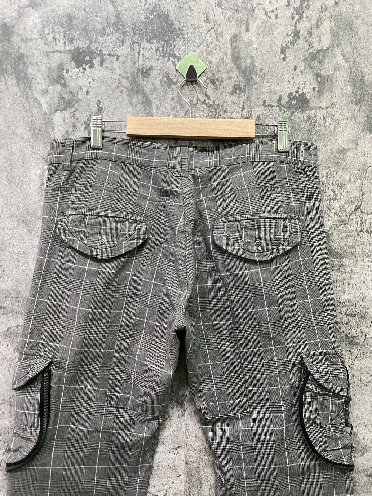 Japanese Brand 31040=SKKONE Cargo Multipocket Checked Bondage Style Pant Size US 34 / EU 50 - 9 Thumbnail