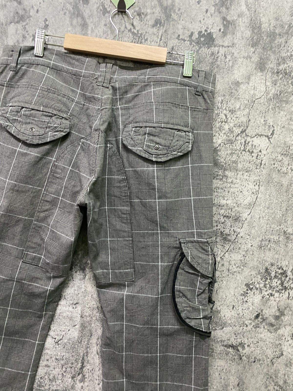 Japanese Brand 31040=SKKONE Cargo Multipocket Checked Bondage Style Pant Size US 34 / EU 50 - 11 Thumbnail