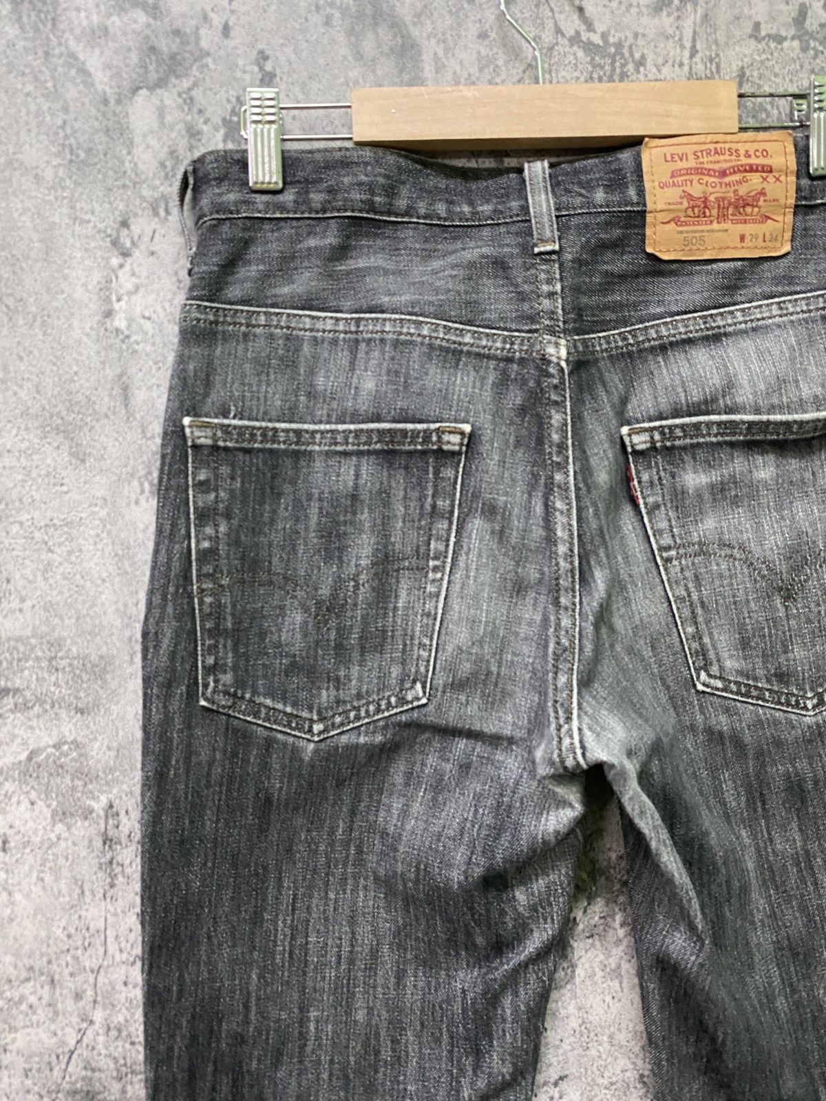 Levi's Vintage 90s 505 Levi's Black Faded Denim Jeans Size US 28 / EU 44 - 13 Thumbnail