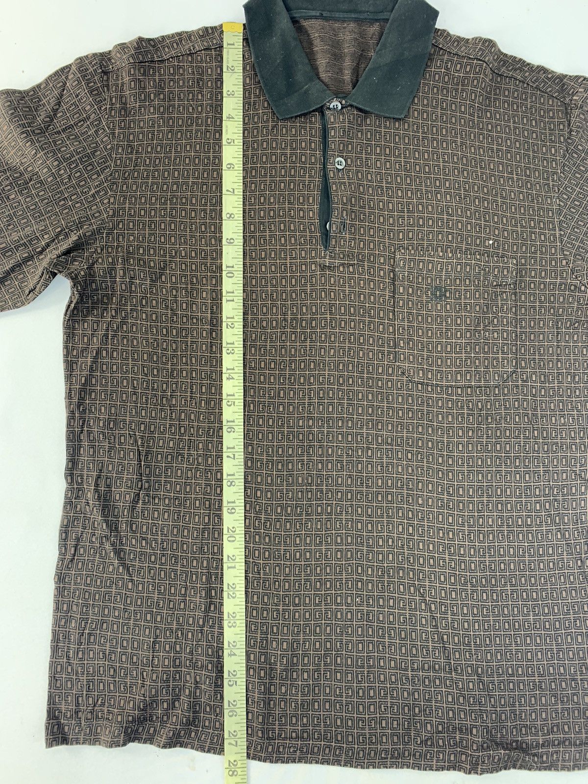 Vintage Nova Check Monogram Pocket Long sleeve Polo Tee D515 Size US L / EU 52-54 / 3 - 8 Thumbnail
