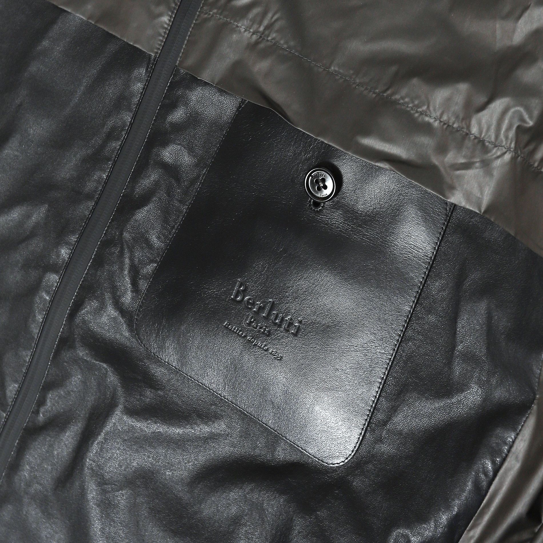 Berluti × Haider Ackermann FW18 Black Gray Windbreaker with Leather Details Size US S / EU 44-46 / 1 - 4 Thumbnail