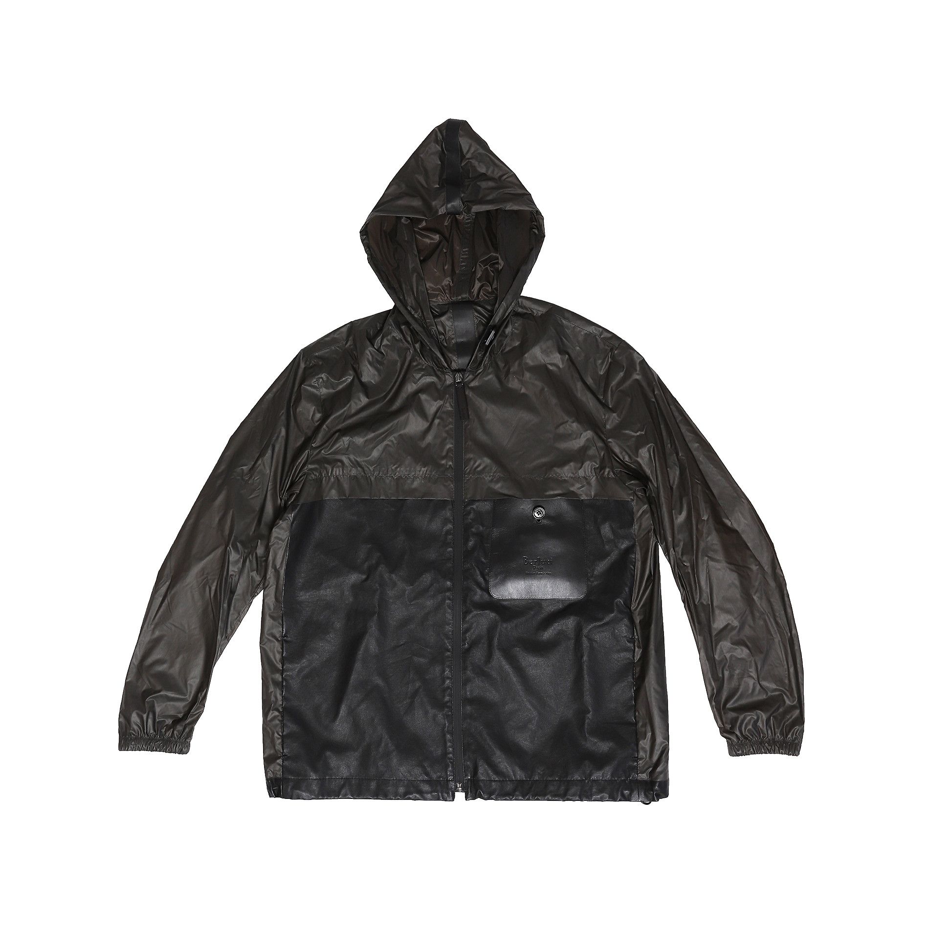 image of Berluti x Haider Ackermann Fw18 Black Gray Windbreaker With Leather Details, Men's (Size Small)