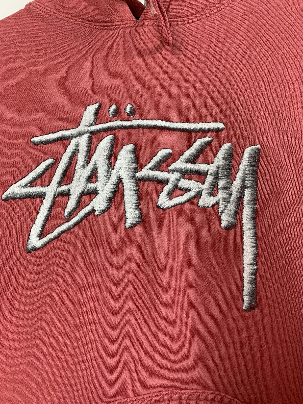 Stussy 00s Vintage Stussy Big Logo Pink Hoodie Size US S / EU 44-46 / 1 - 4 Thumbnail