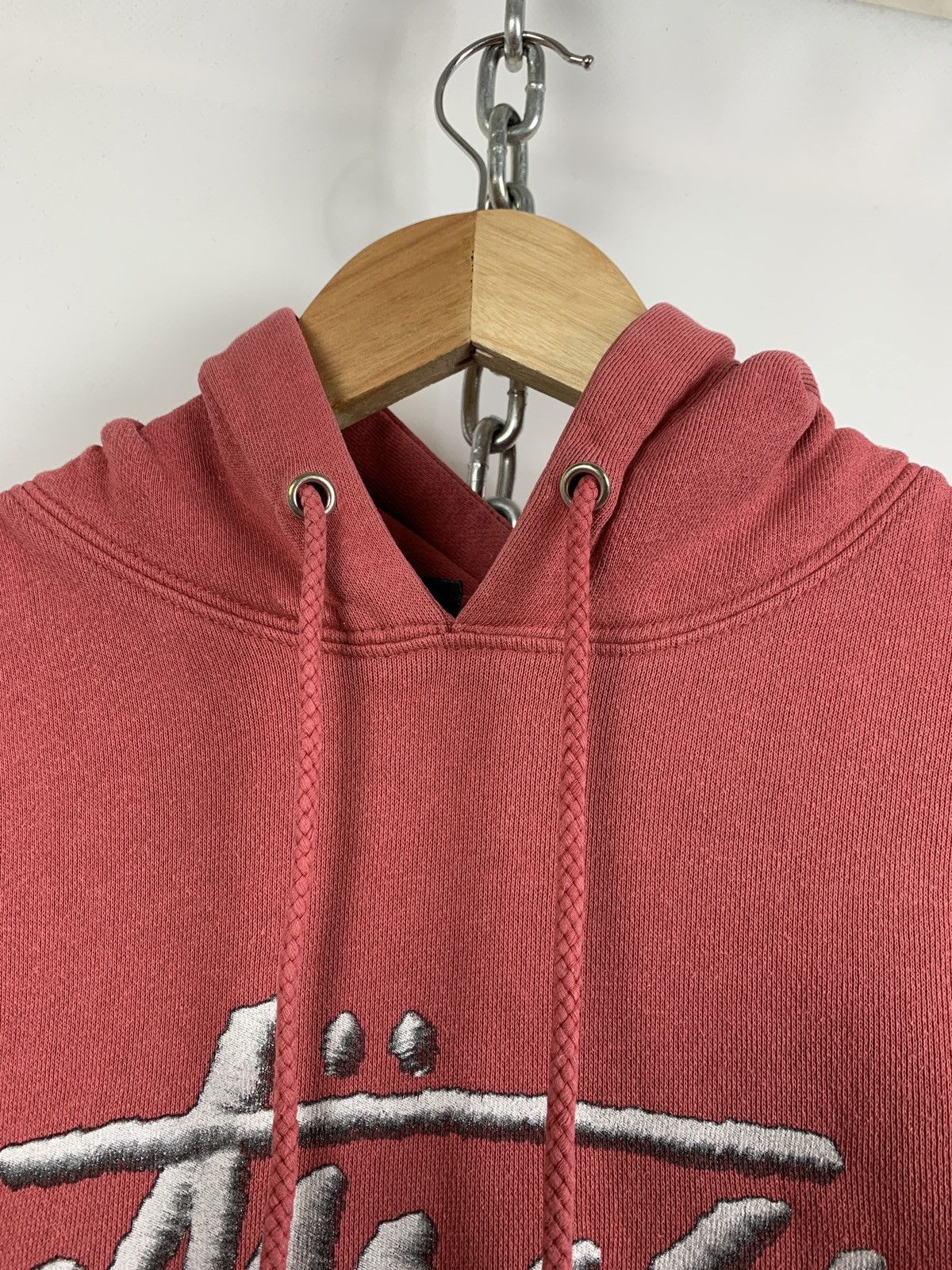 Stussy 00s Vintage Stussy Big Logo Pink Hoodie Size US S / EU 44-46 / 1 - 6 Thumbnail