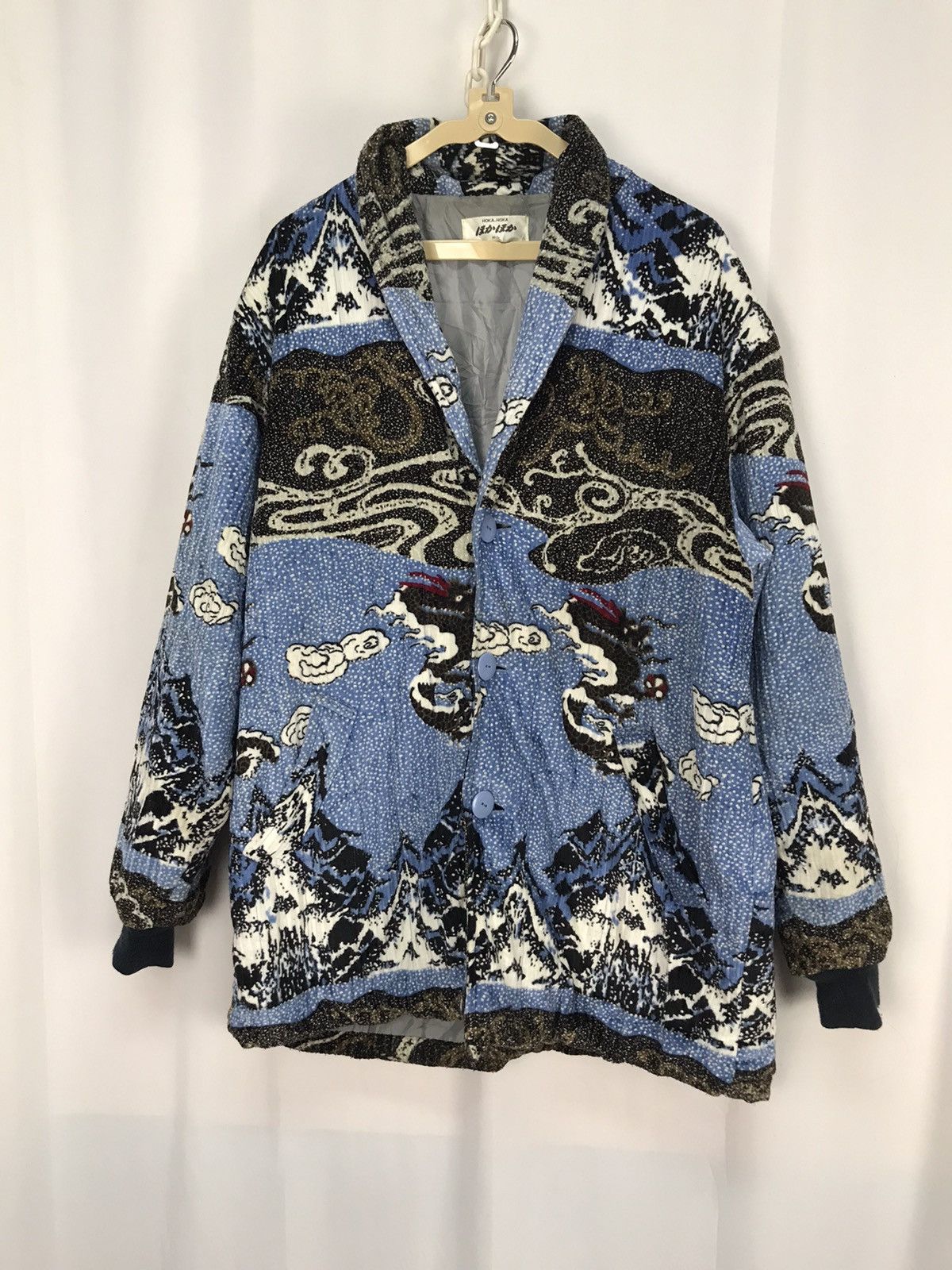 Japanese Brand × Other Hoka-hoka art fullprint velvet button up kimono style jacket Size US XL / EU 56 / 4 - 9 Thumbnail