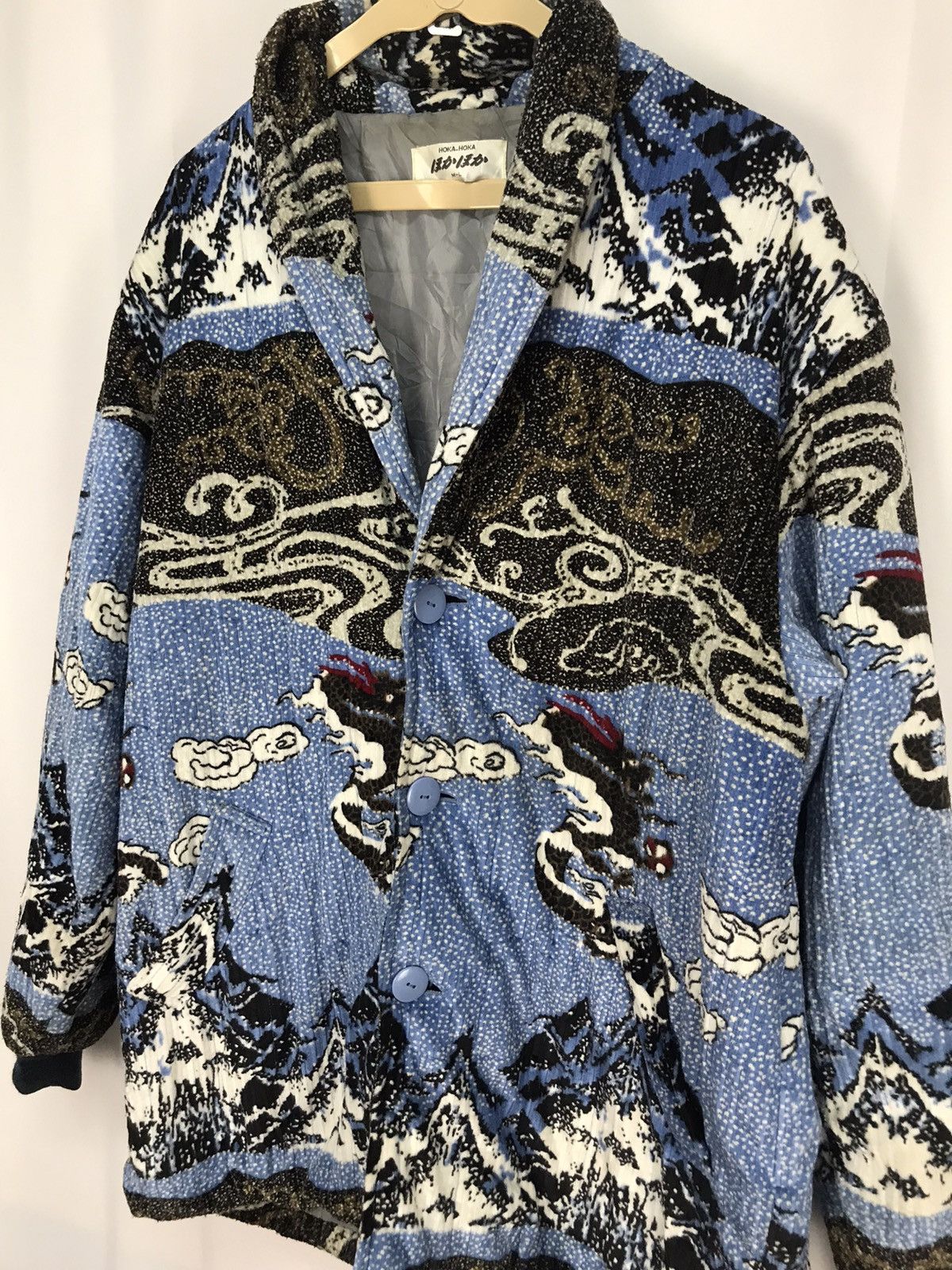 Japanese Brand × Other Hoka-hoka art fullprint velvet button up kimono style jacket Size US XL / EU 56 / 4 - 7 Thumbnail