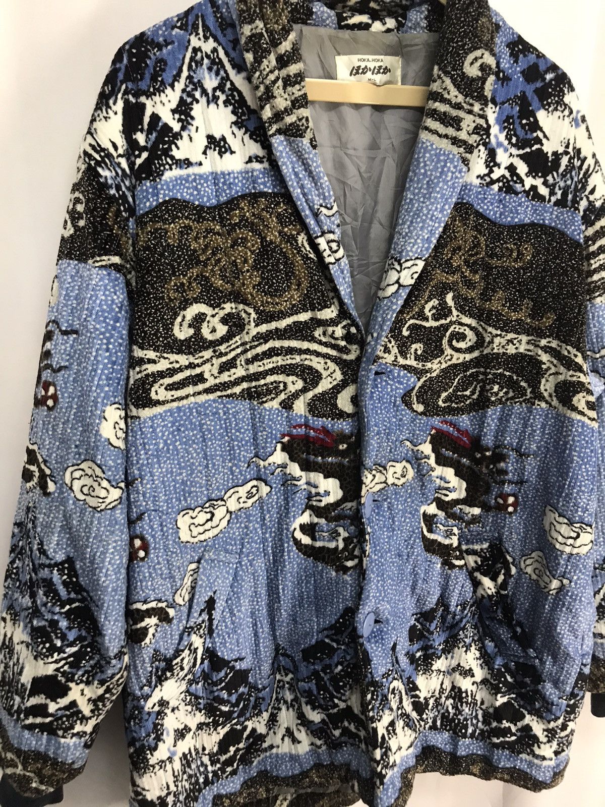 Japanese Brand × Other Hoka-hoka art fullprint velvet button up kimono style jacket Size US XL / EU 56 / 4 - 6 Thumbnail