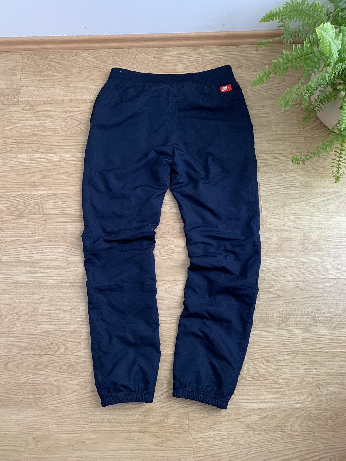 Nike × Vintage Vintage Nike Navy Track Pants Swoosh Drill Size US 32 / EU 48 - 2 Thumbnail