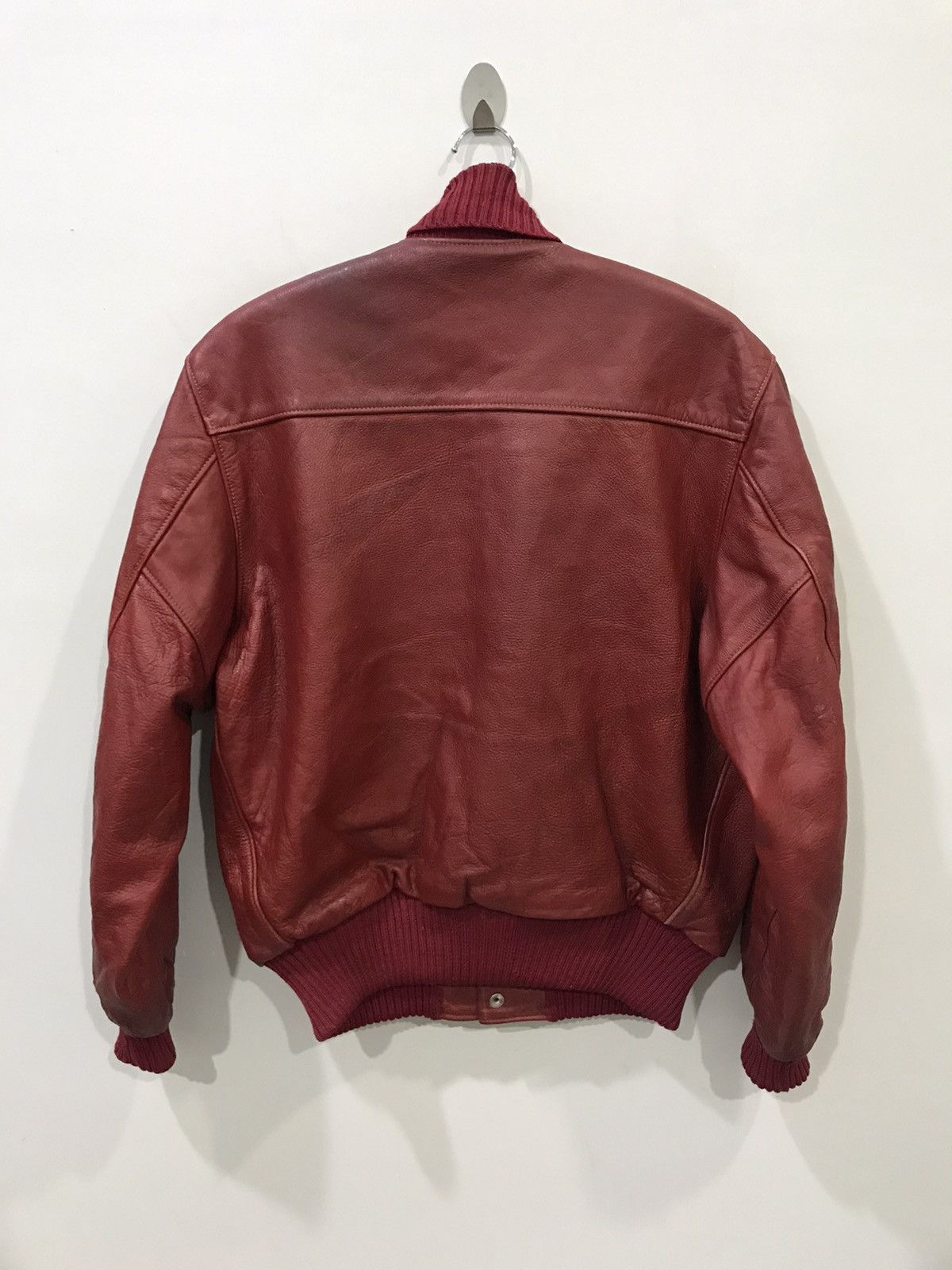 Genuine Leather × Vintage Albion Award Jacket USA Cowhide Red Genuine Leather Jacket Size US M / EU 48-50 / 2 - 10 Thumbnail
