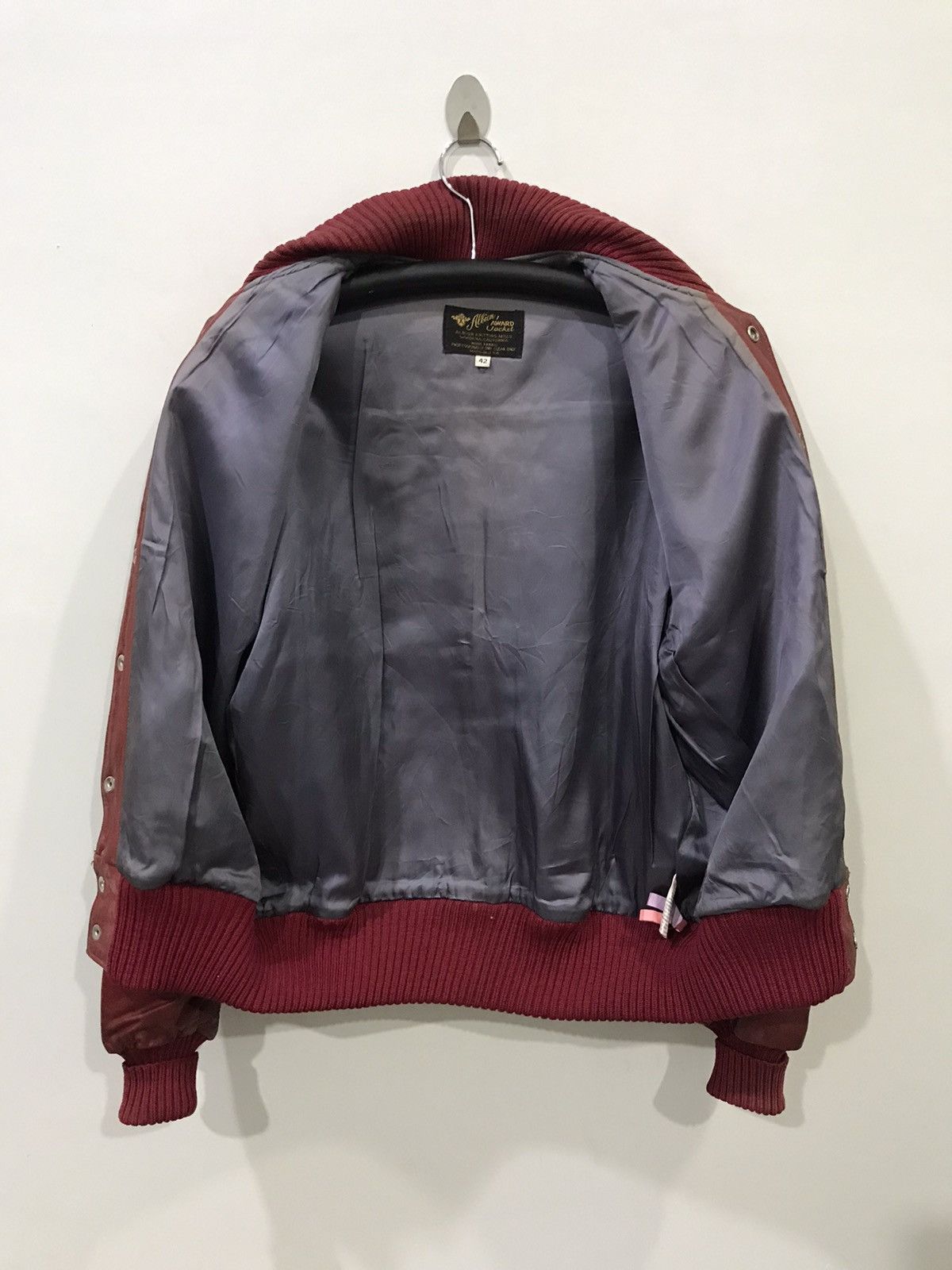 Genuine Leather × Vintage Albion Award Jacket USA Cowhide Red Genuine Leather Jacket Size US M / EU 48-50 / 2 - 11 Thumbnail