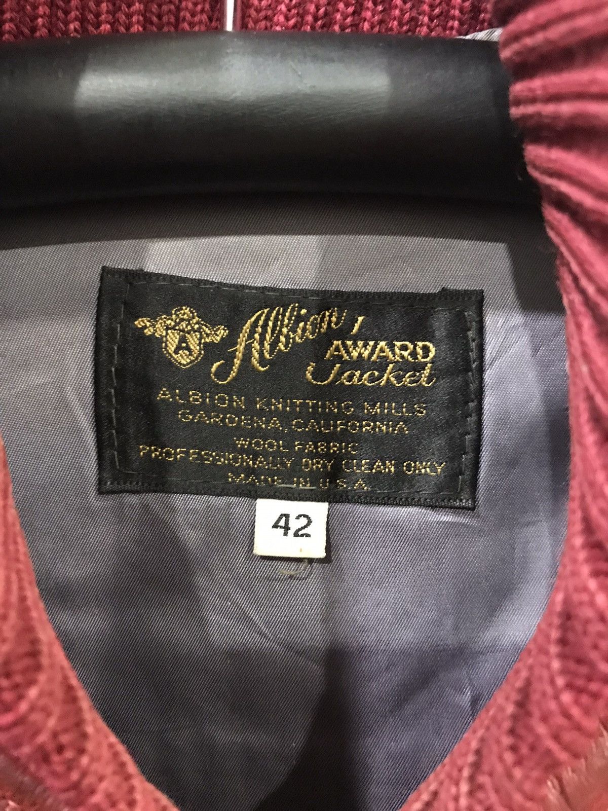 Genuine Leather × Vintage Albion Award Jacket USA Cowhide Red Genuine Leather Jacket Size US M / EU 48-50 / 2 - 8 Thumbnail