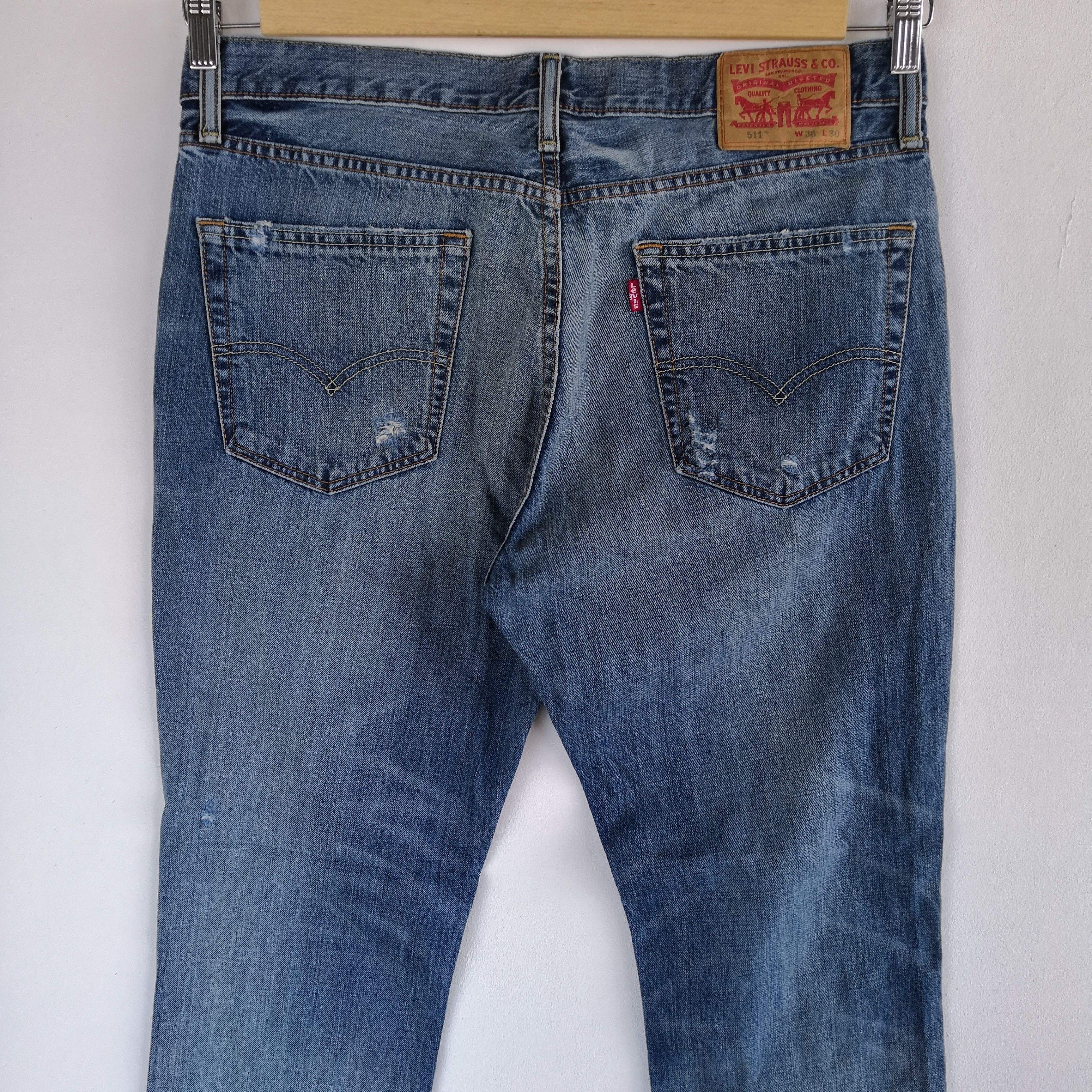 Levi's Vintage Levis Ripped Jeans Distressed Levi's 511 Denim Size US 34 / EU 50 - 4 Thumbnail