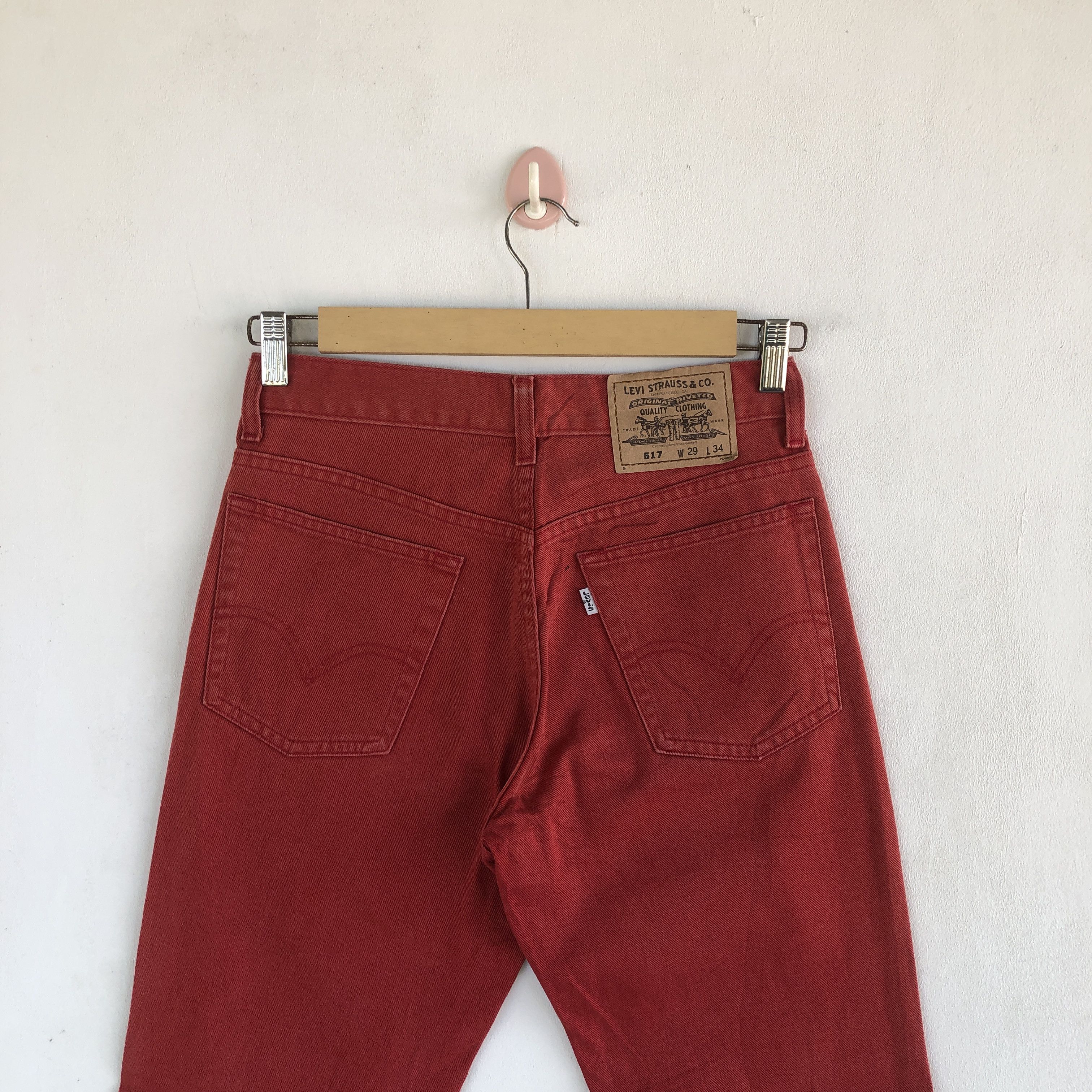 Levi's Vintage Levis 517 Flare Jeans Levi's 517 Faded Red Denim Size 28" / US 6 / IT 42 - 4 Thumbnail