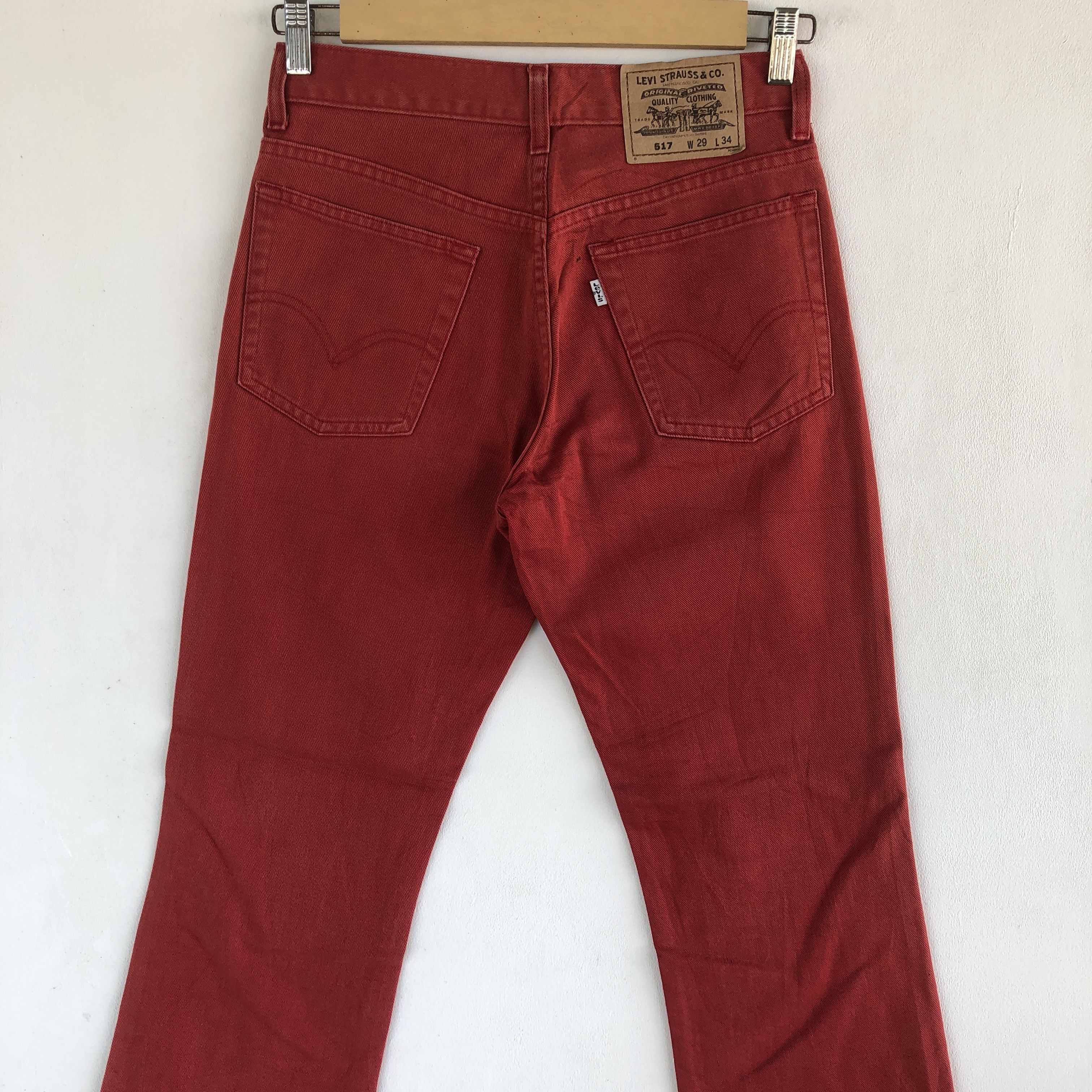 Levi's Vintage Levis 517 Flare Jeans Levi's 517 Faded Red Denim Size 28" / US 6 / IT 42 - 6 Thumbnail
