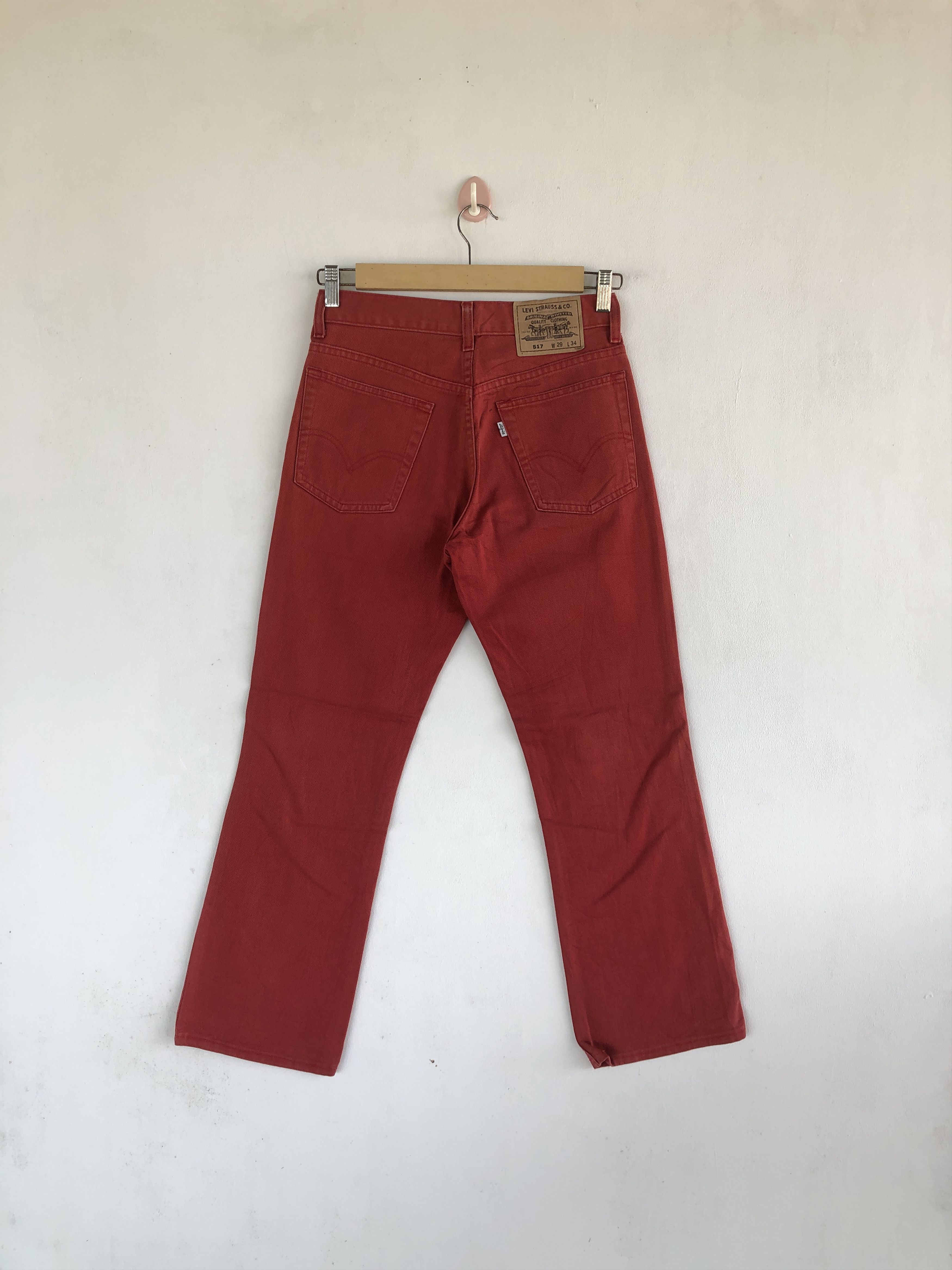 Levi's Vintage Levis 517 Flare Jeans Levi's 517 Faded Red Denim Size 28" / US 6 / IT 42 - 2 Thumbnail