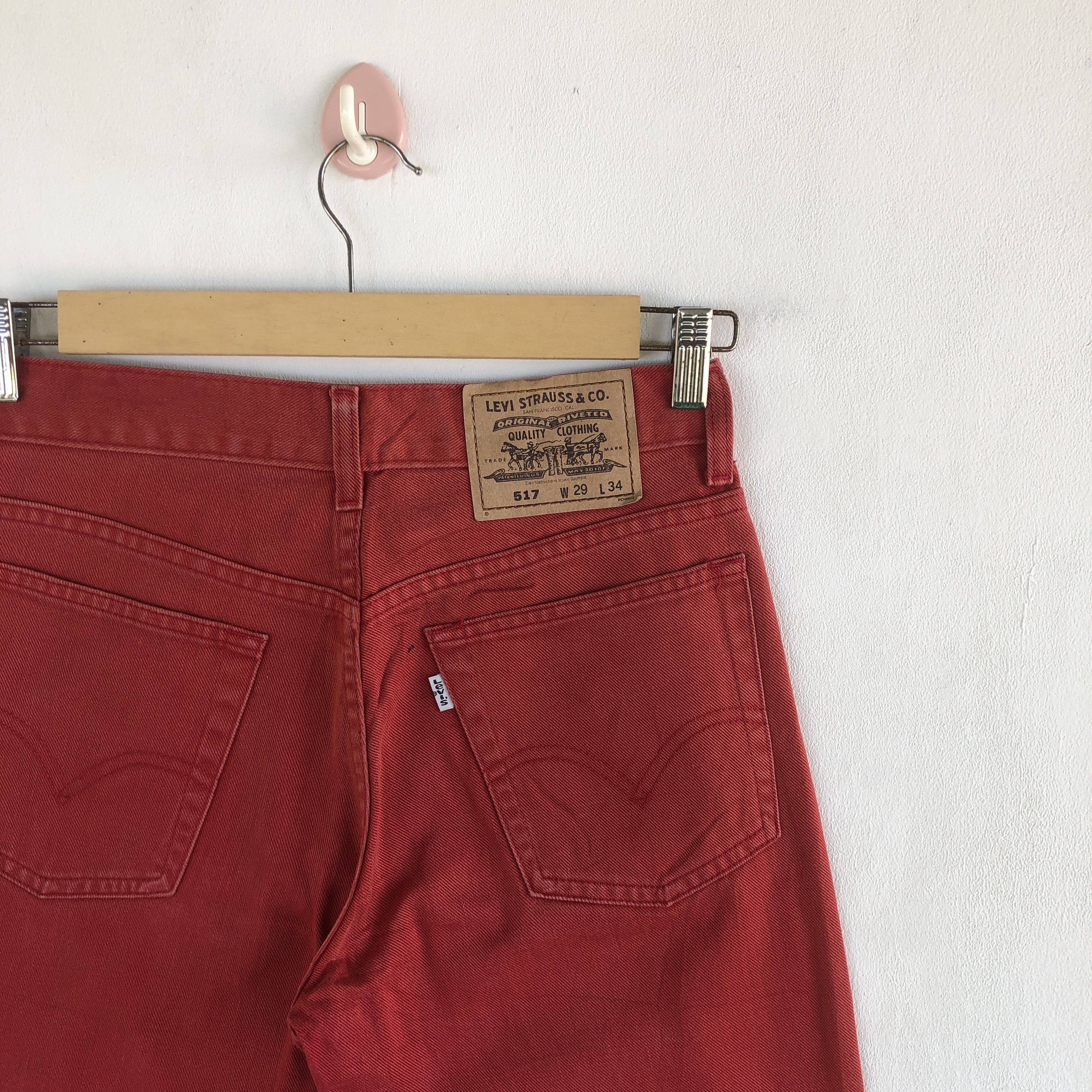 Levi's Vintage Levis 517 Flare Jeans Levi's 517 Faded Red Denim Size 28" / US 6 / IT 42 - 7 Thumbnail