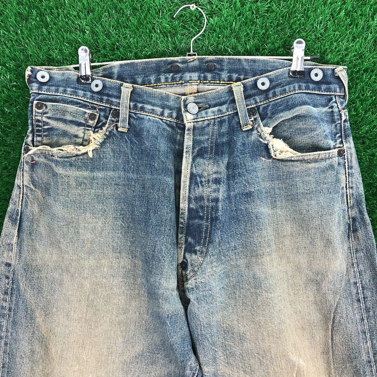 Evisu Vintage Evis Denim Pants Selvedge Suspender Button Size US 34 / EU 50 - 2 Thumbnail