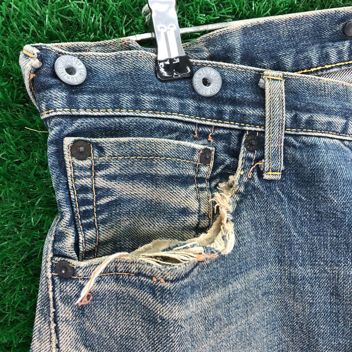 Evisu Vintage Evis Denim Pants Selvedge Suspender Button Size US 34 / EU 50 - 5 Thumbnail
