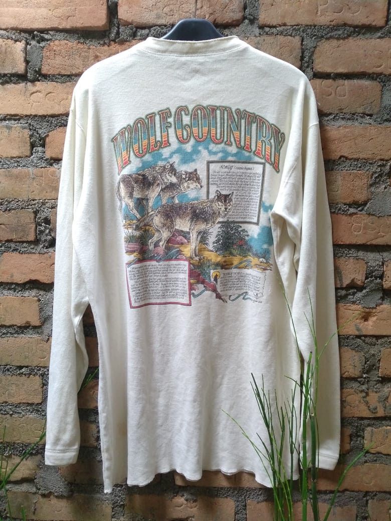 Vintage Vintage Wolf Country Tees Long Sleeve Tshir Size US XXL / EU 58 / 5 - 1 Thumbnail