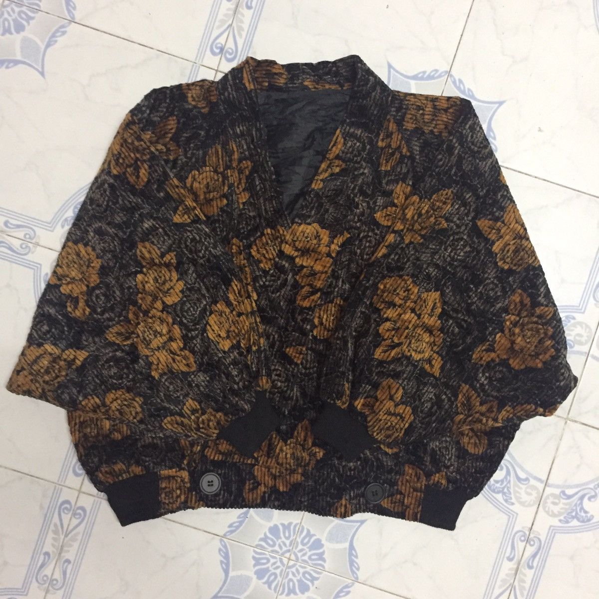 Japanese Brand Fullprint Flowers Cardigan Kimono MADE IN JAPAN Size US S / EU 44-46 / 1 - 8 Thumbnail