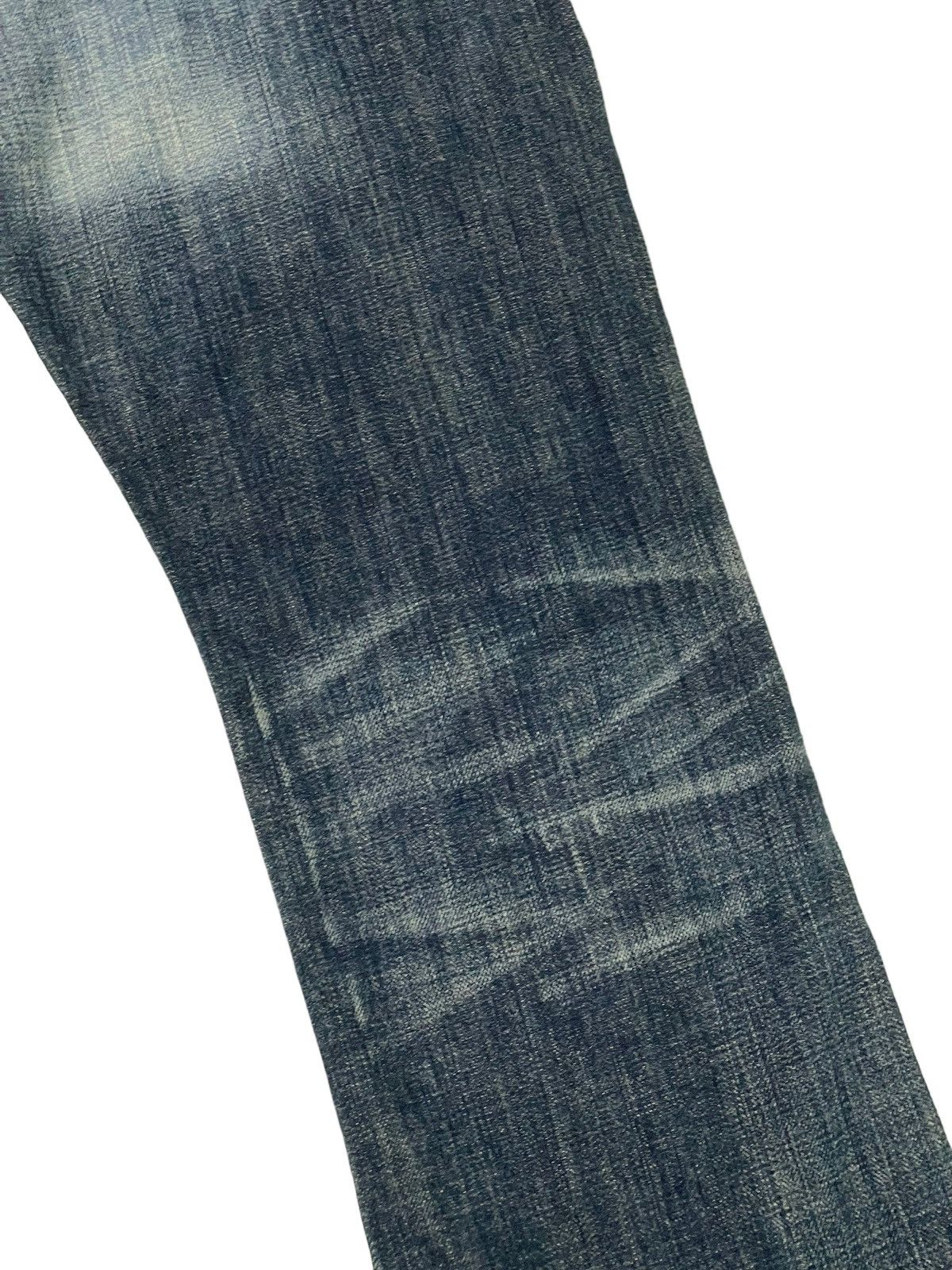 Japanese Brand Flare Jeans Trim Co Distress Denim Leather Parts 5🟦2 Size US 31 - 18 Thumbnail