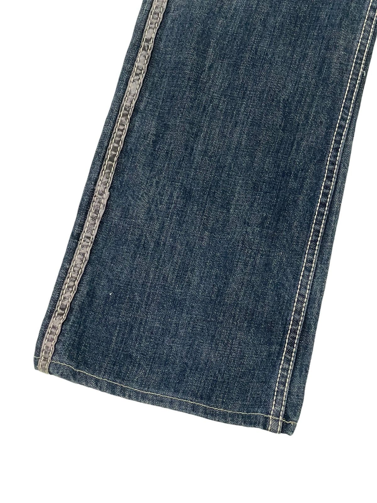Japanese Brand Flare Jeans Trim Co Distress Denim Leather Parts 5🟦2 Size US 31 - 5 Thumbnail