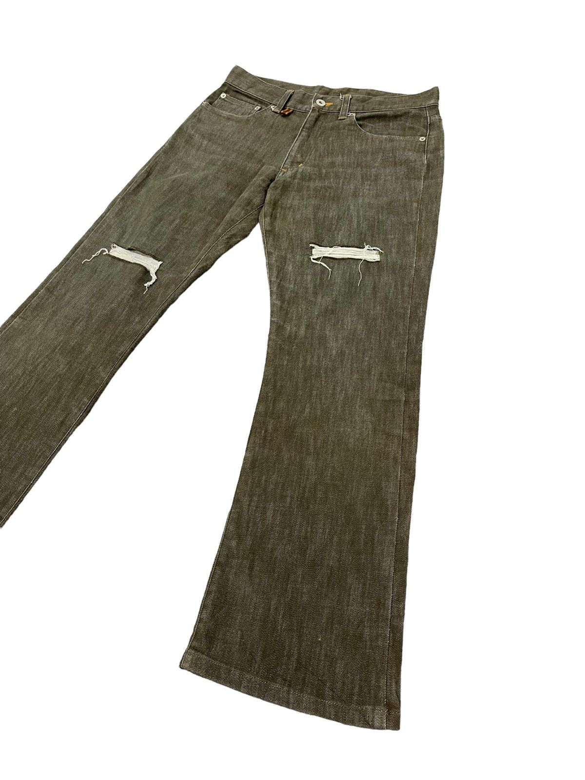 Japanese Brand Flare Jeans Men’s Melrose Distress Stretch Denim 5🟦2 Size US 30 / EU 46 - 3 Thumbnail