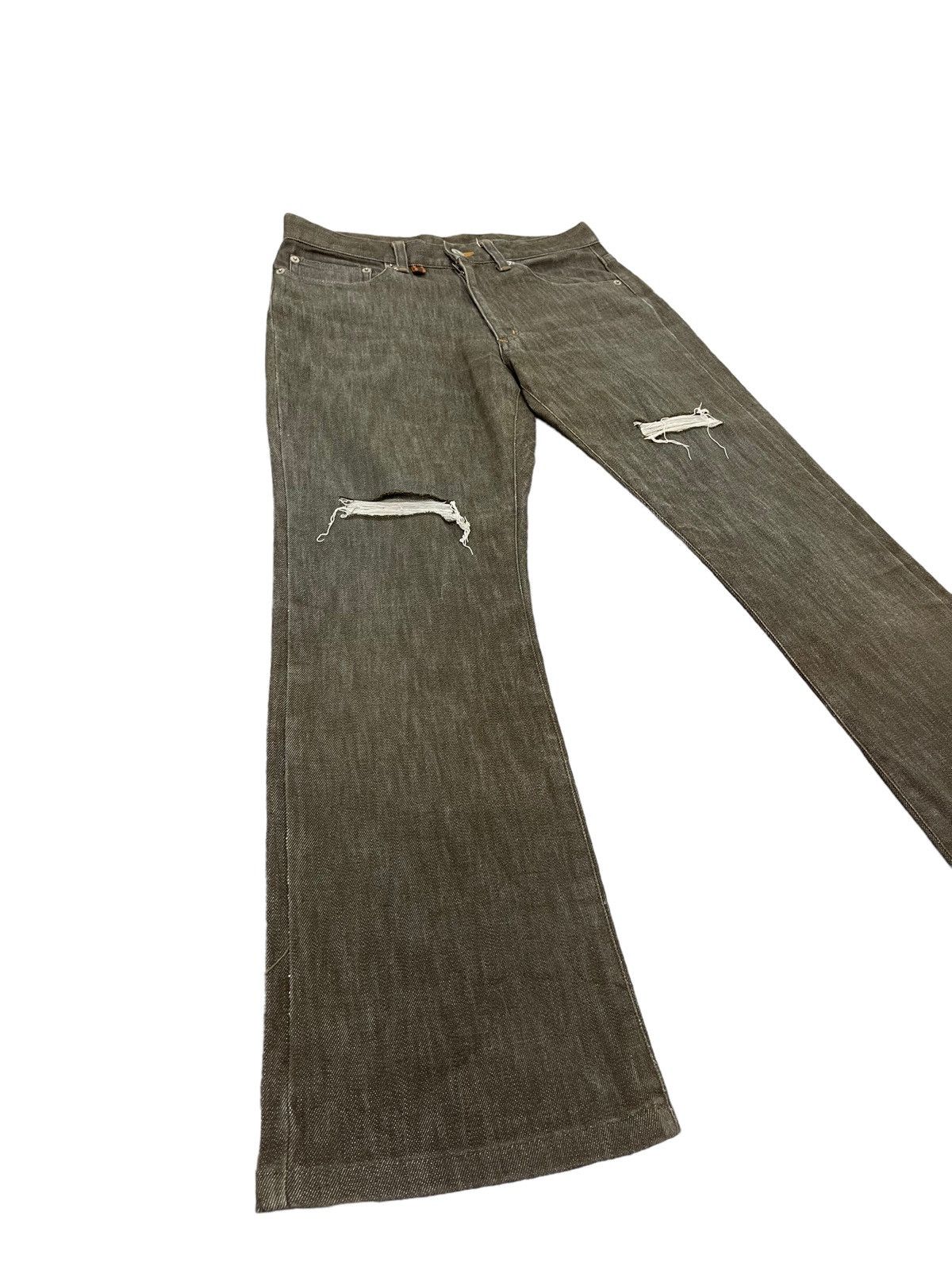 Japanese Brand Flare Jeans Men’s Melrose Distress Stretch Denim 5🟦2 Size US 30 / EU 46 - 1 Thumbnail