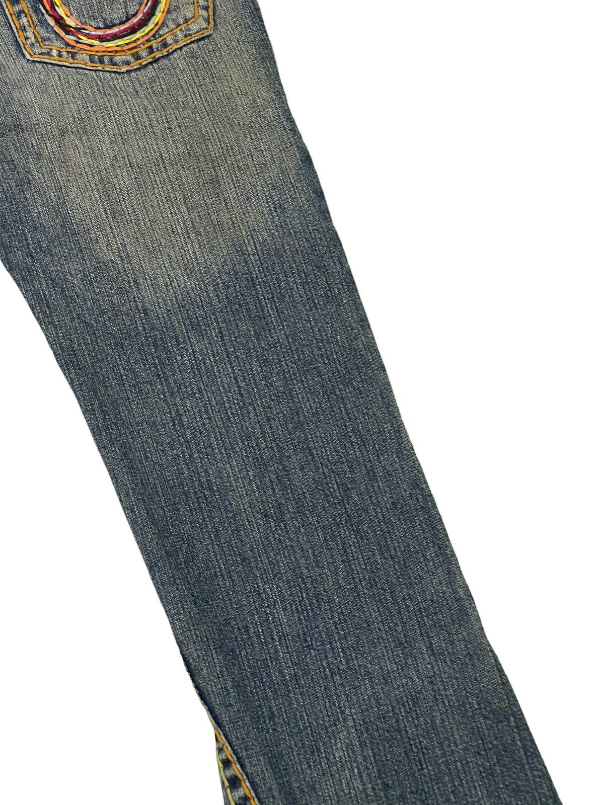 Japanese Brand Flare Jeans True Religion USA Distress Denim Boot Cut 5🟦2 Size US 27 - 18 Thumbnail