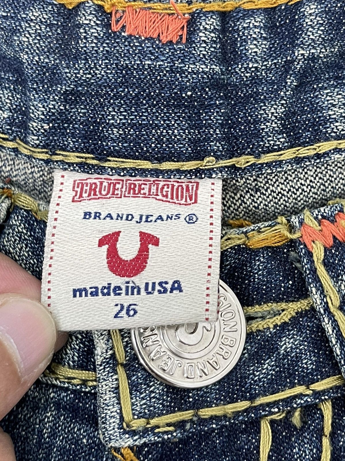 Japanese Brand Flare Jeans True Religion USA Distress Denim Boot Cut 5🟦2 Size US 27 - 21 Thumbnail
