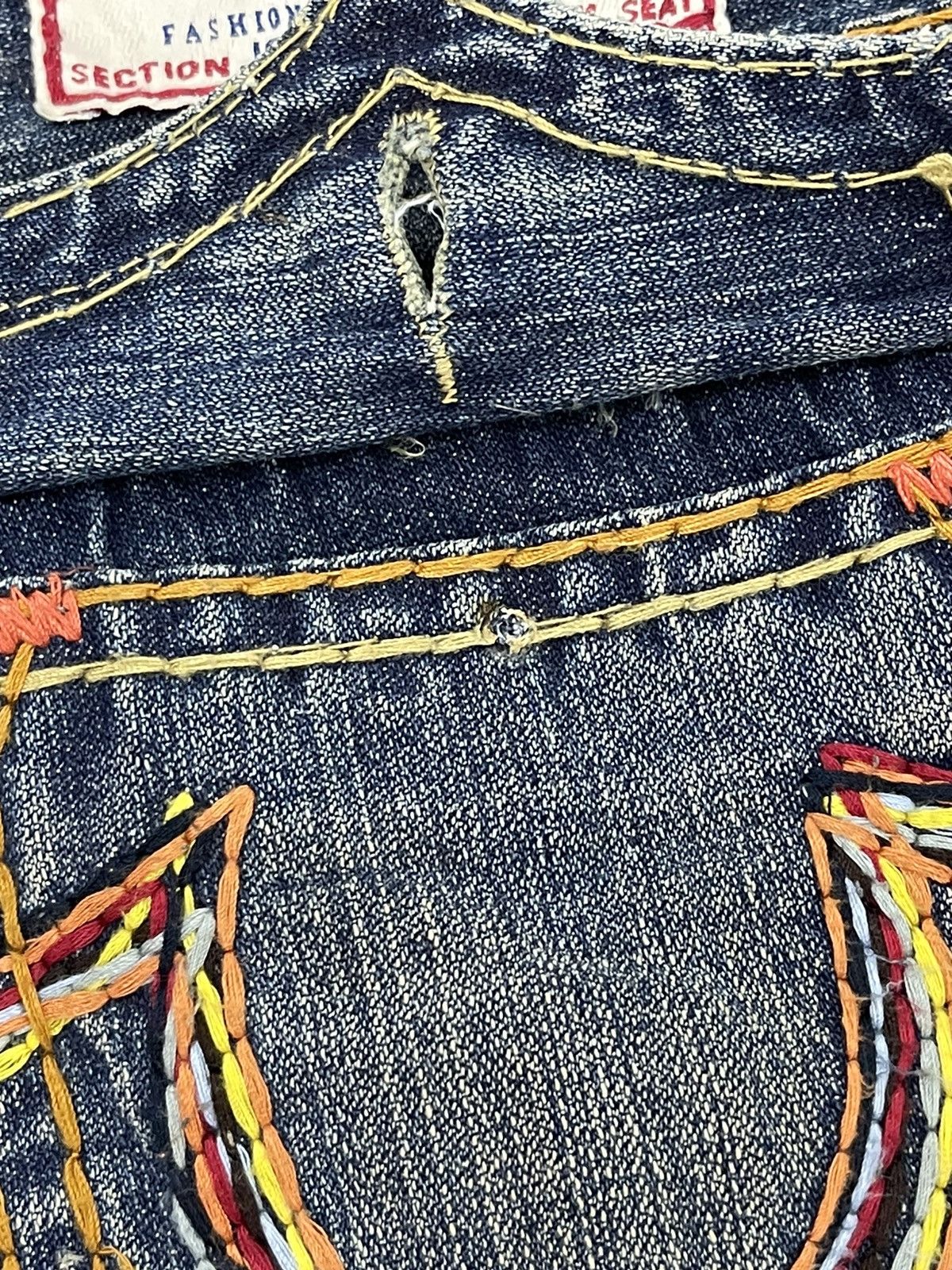 Japanese Brand Flare Jeans True Religion USA Distress Denim Boot Cut 5🟦2 Size US 27 - 22 Thumbnail