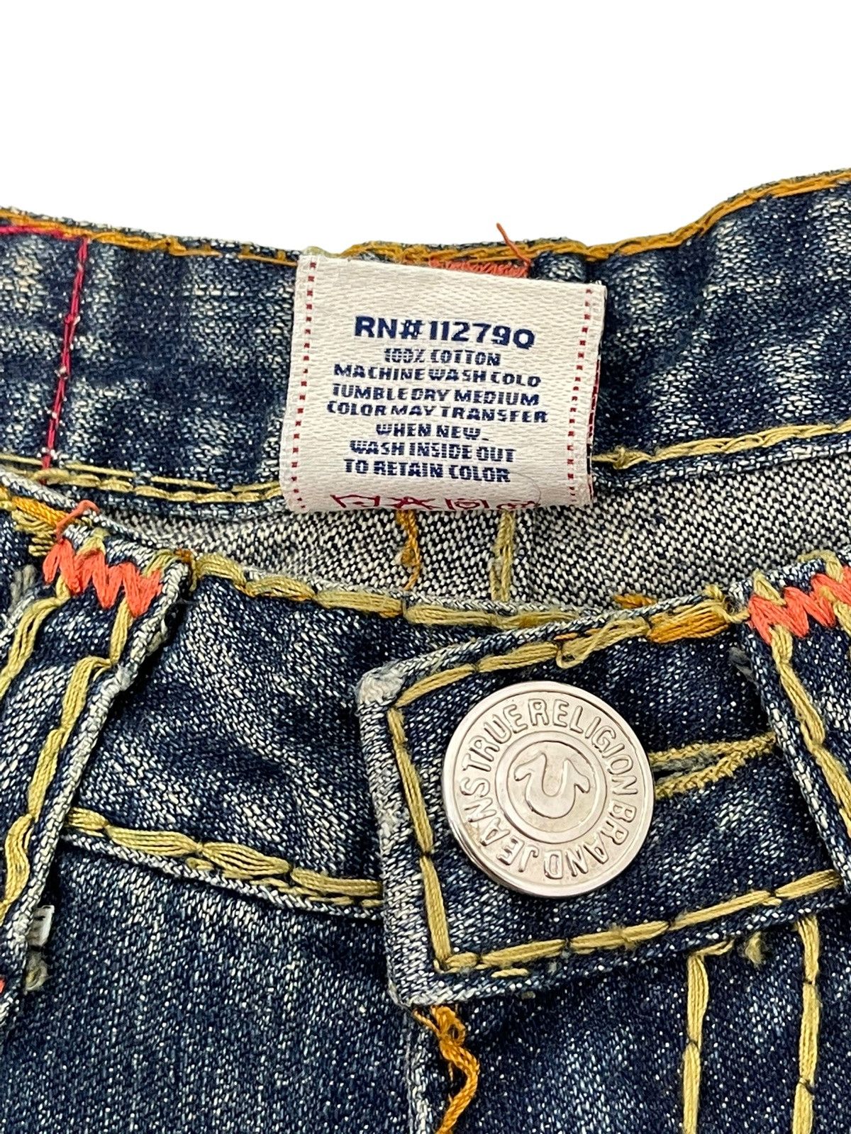 Japanese Brand Flare Jeans True Religion USA Distress Denim Boot Cut 5🟦2 Size US 27 - 11 Thumbnail