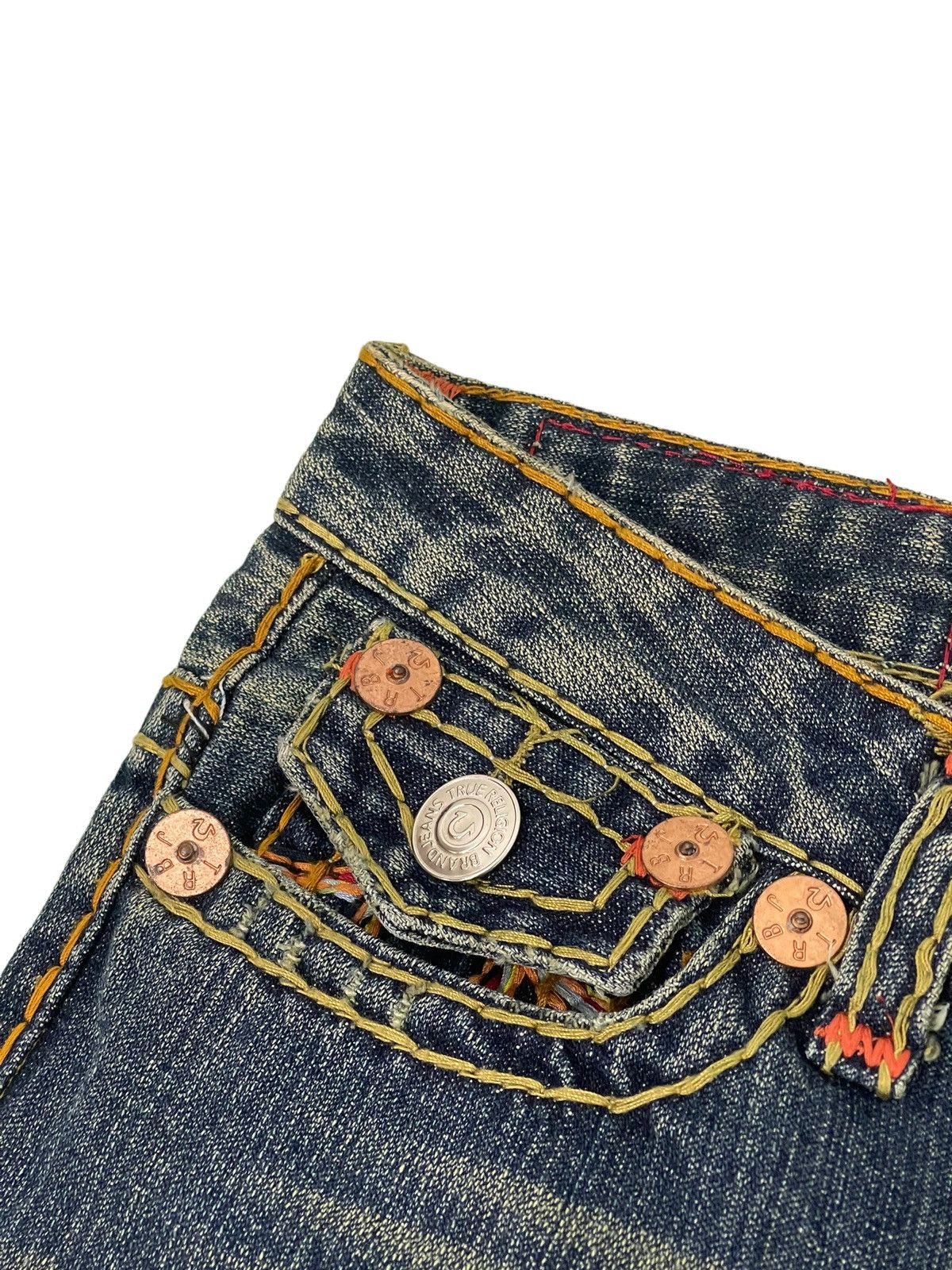 Japanese Brand Flare Jeans True Religion USA Distress Denim Boot Cut 5🟦2 Size US 27 - 10 Thumbnail