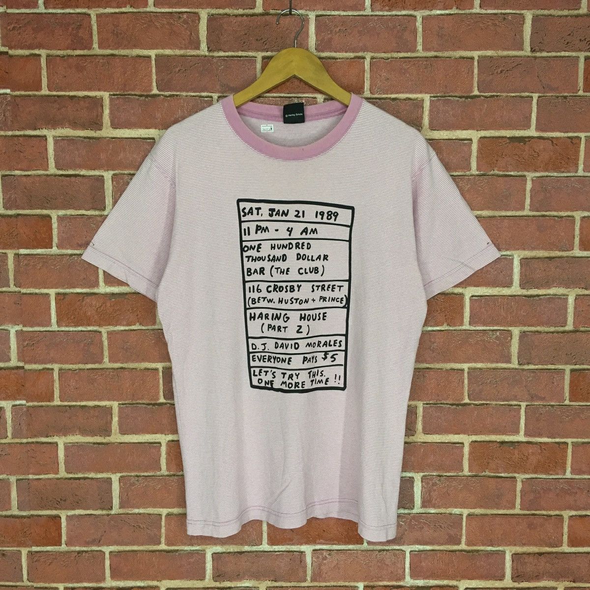 Keith Haring Vintage Keith Haring Pink Stripe POP Art T-shirt Size US M / EU 48-50 / 2 - 1 Thumbnail