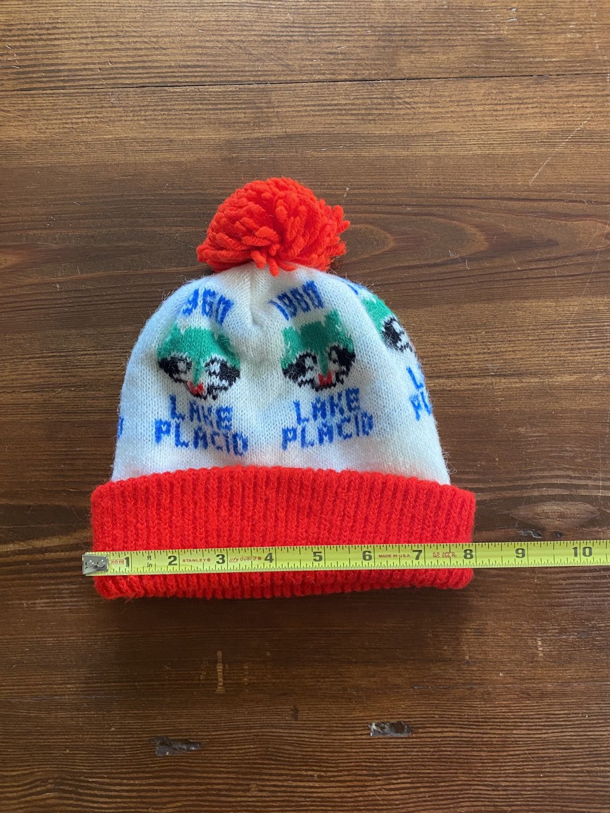 USA Olympics Vintage 1980 Lake Placid Raccoon Olympics Knit Pom Beanie Size ONE SIZE - 10 Thumbnail