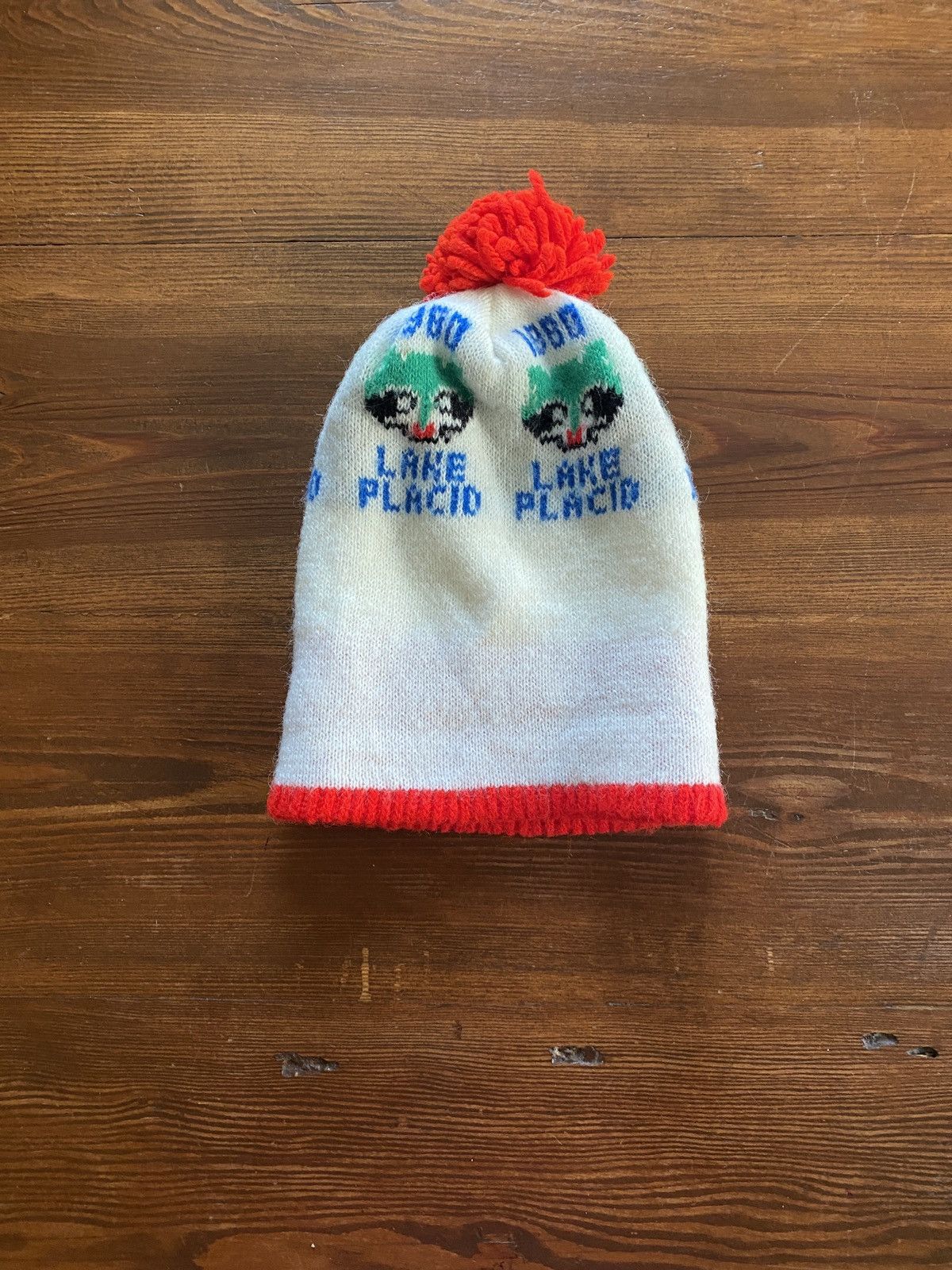 USA Olympics Vintage 1980 Lake Placid Raccoon Olympics Knit Pom Beanie Size ONE SIZE - 5 Thumbnail